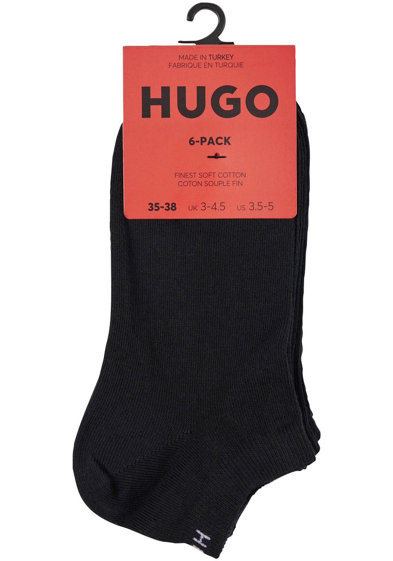 HUGO underwear Sneakersokken Socken 6P AS UNI CC W 10 met merkopschrift op de boorden (6 paar)