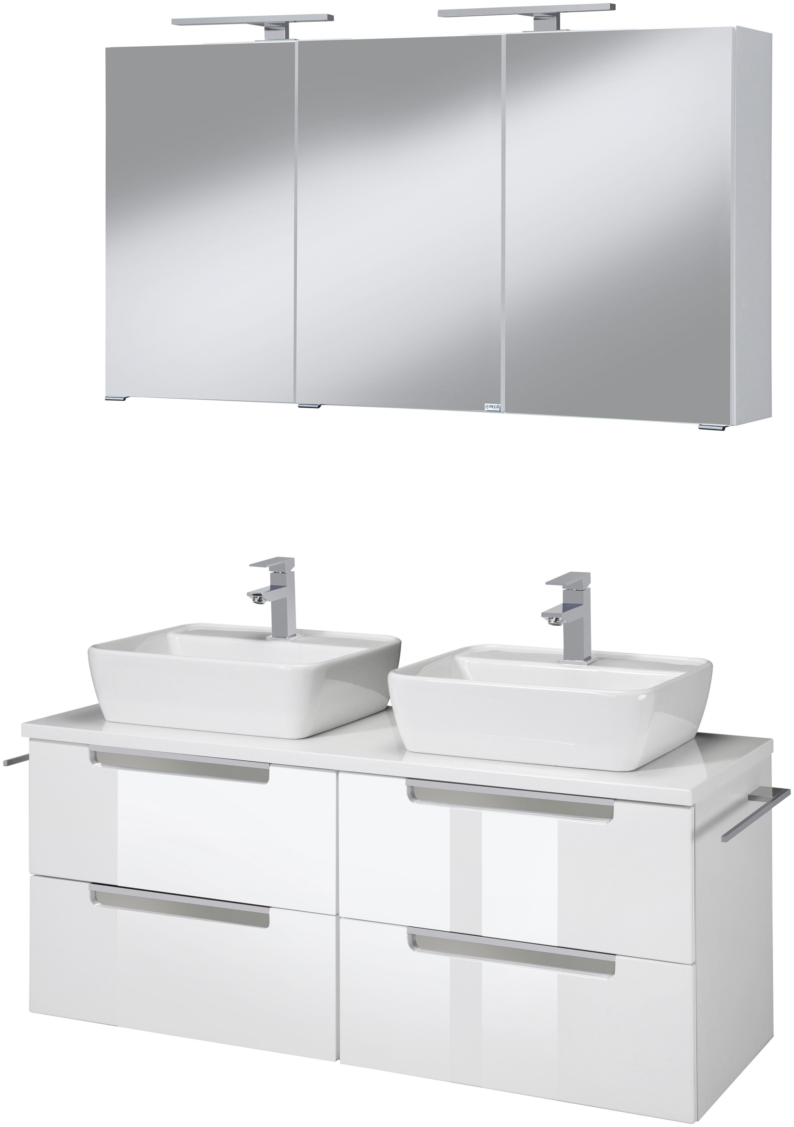 welltime Badmeubelset Malibu Breedte 120 cm, met soft-closetechniek (set, 2 stuks) badmeubelsets wit
