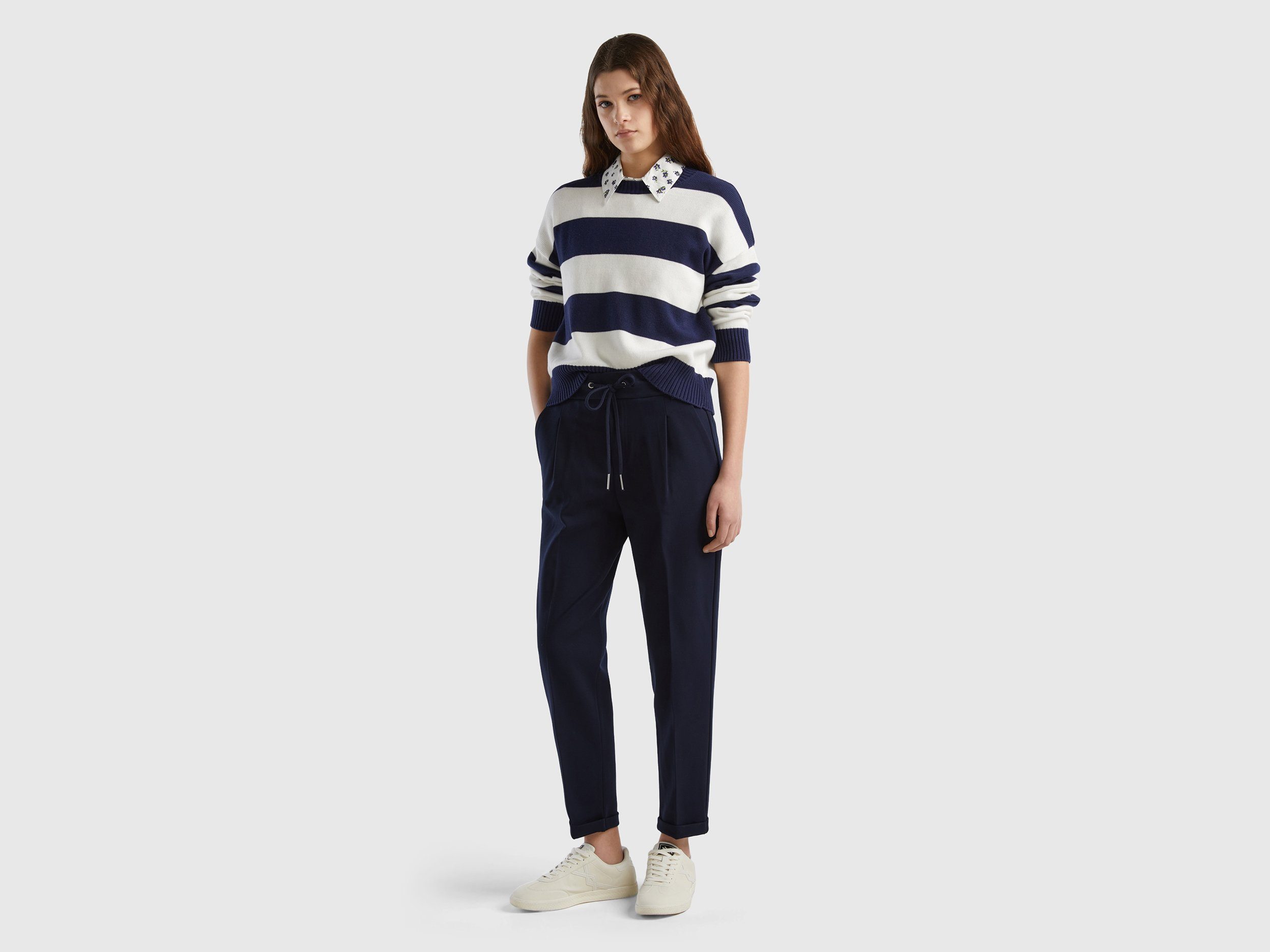 United Colors of Benetton Jogpants met bindkoord en riemlussen