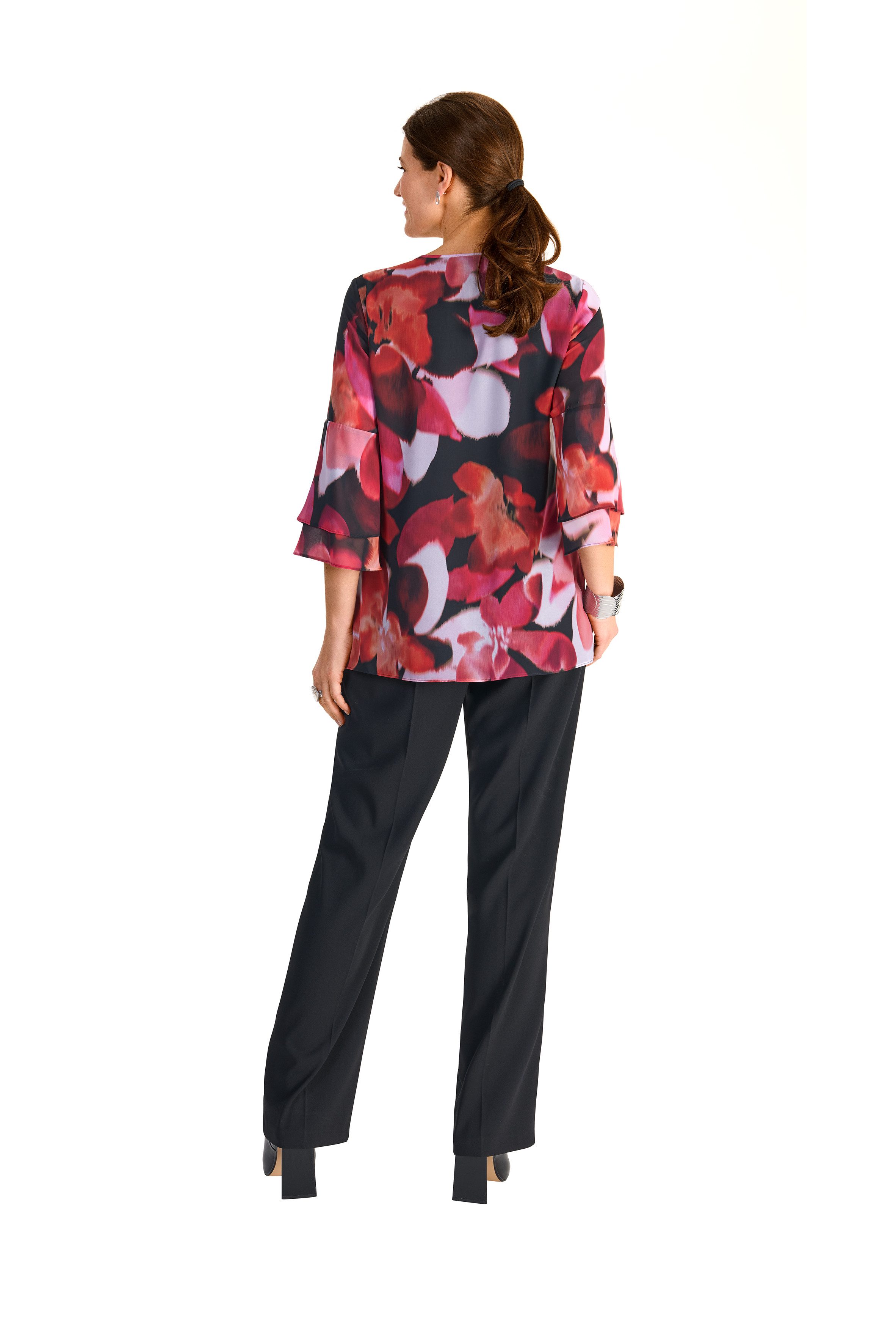 HERMANN LANGE Collection Gedessineerde blouse met een bloemmotief