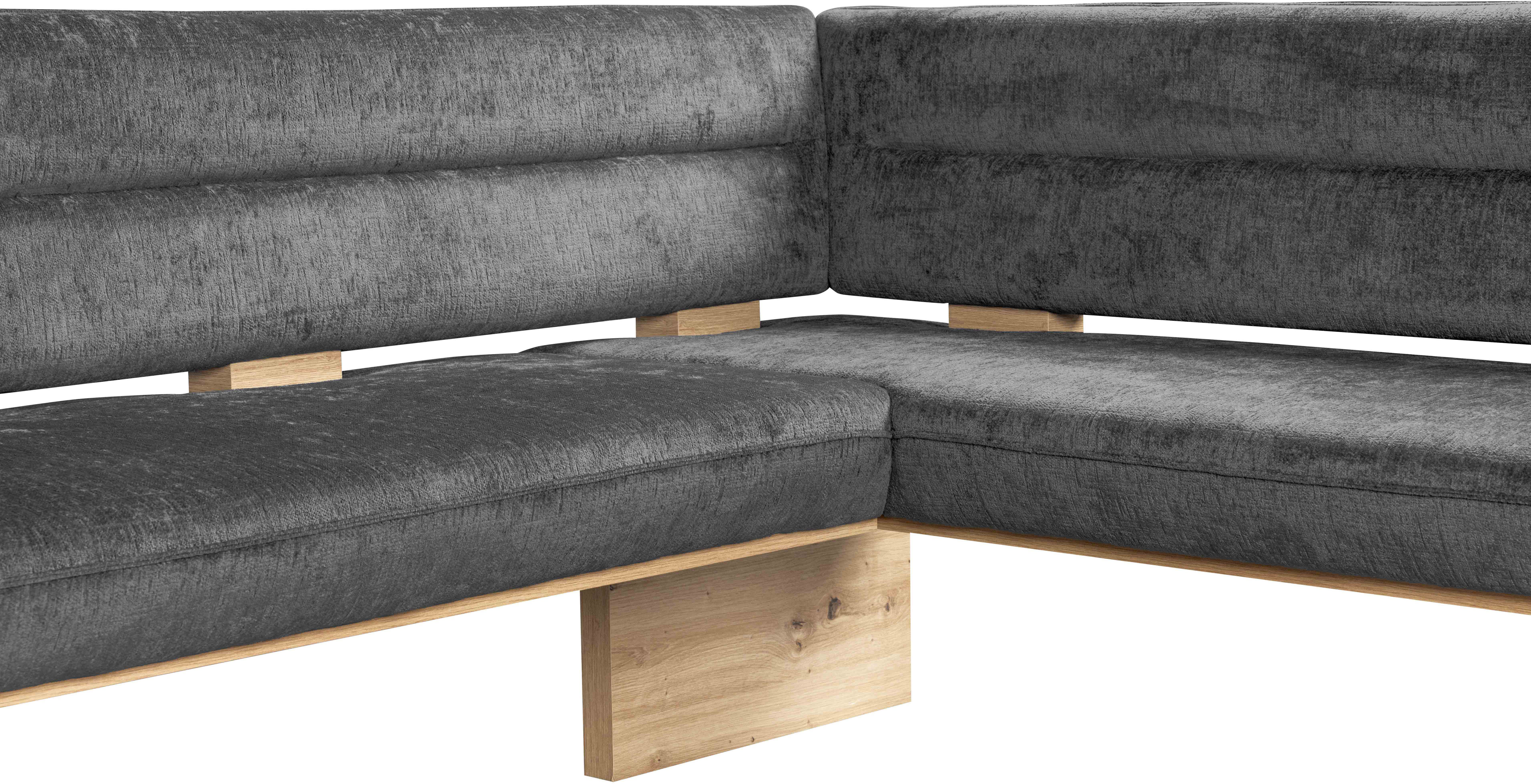 Home affaire Eethoek Louise + Miles eetkamerset, zitgroep, hoekbank, keukenbank Eetkamer zitgroep stoelen tafel en bank comfortabel gepolsterd (4-delig)