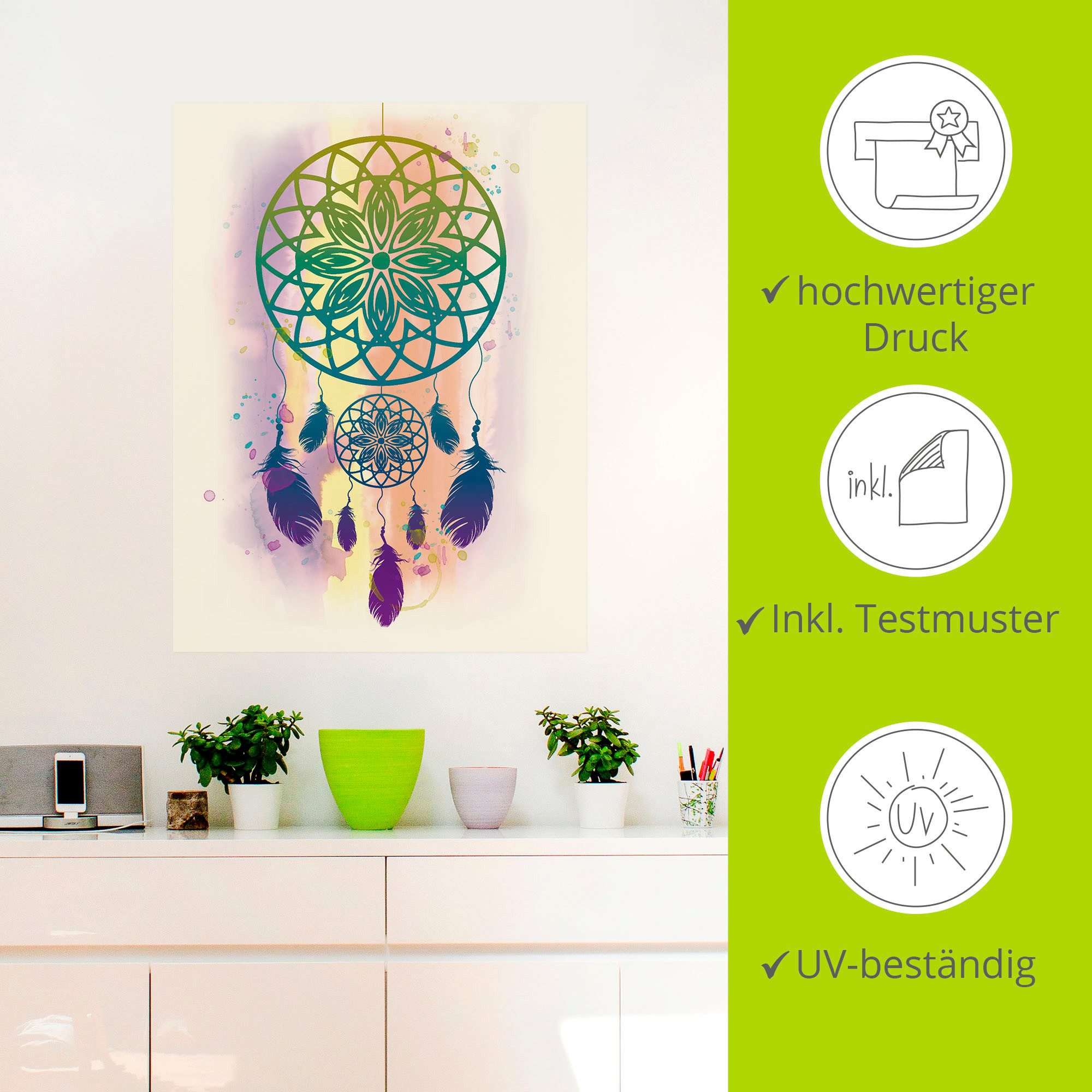 Artland Artprint Dromenvanger waterkleur als artprint op linnen, poster, muursticker in verschillende maten