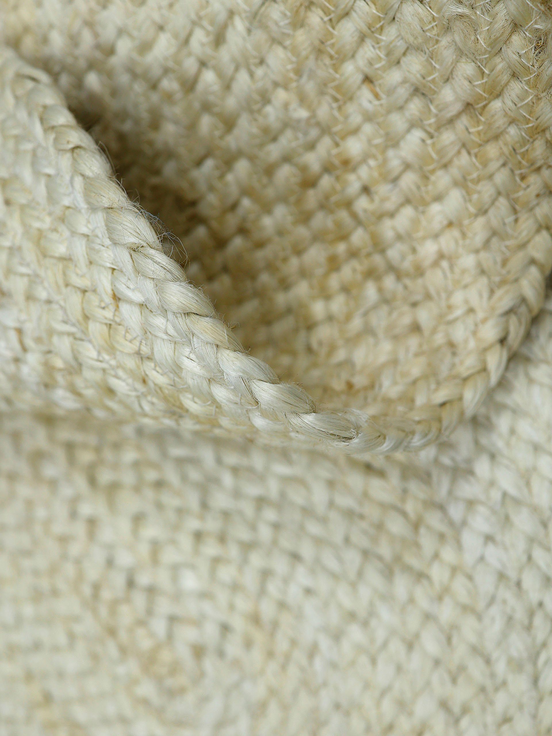carpetfine Vloerkleed Alia Jutetapijt handgeweven van jute, natuur tapijt, speciale vorm blauw, boho stijl, effen