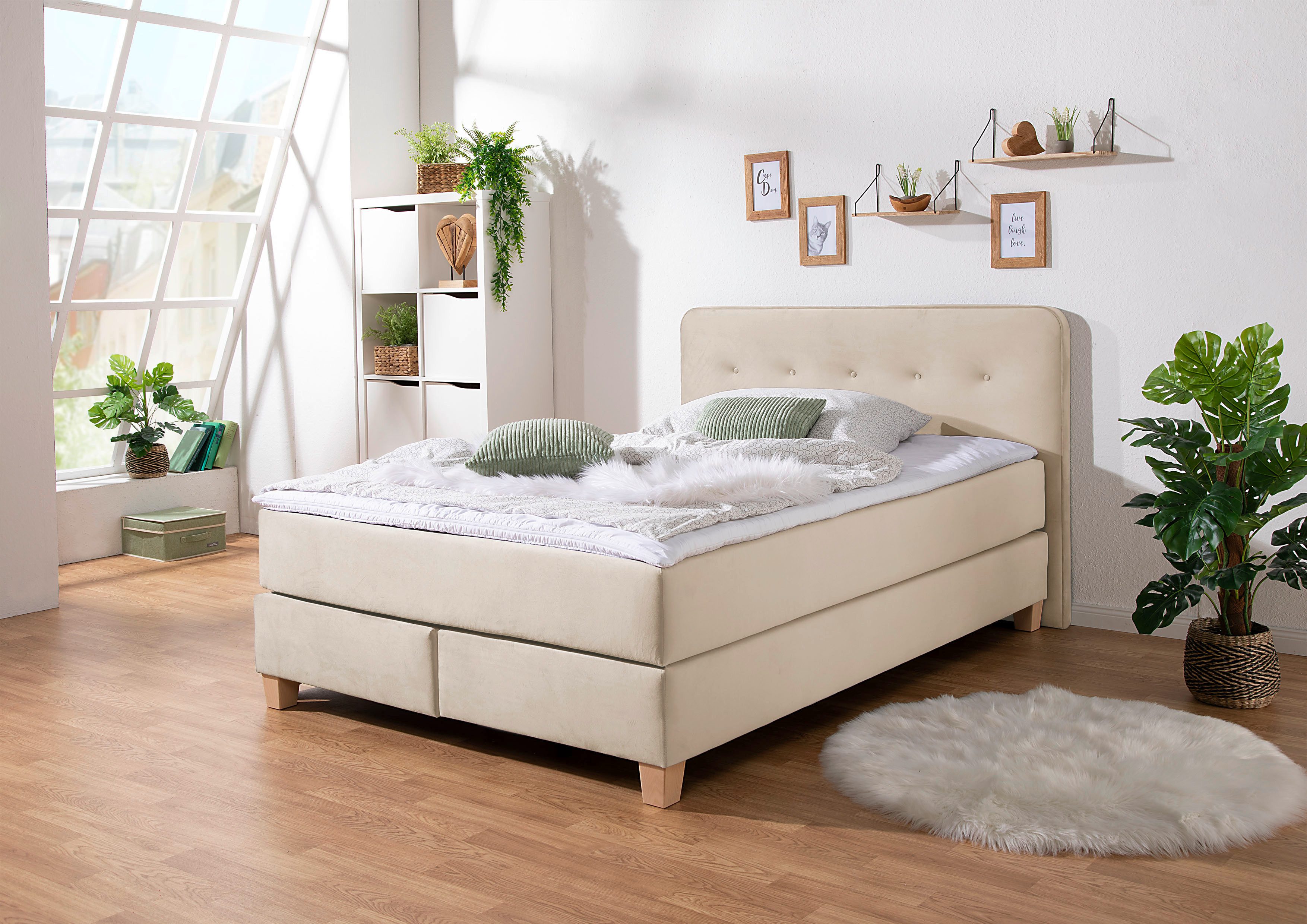 Home affaire Boxspring Fargo in extra lang 220 cm, met topmatras, 3 uitvoeringen, 4, breedten