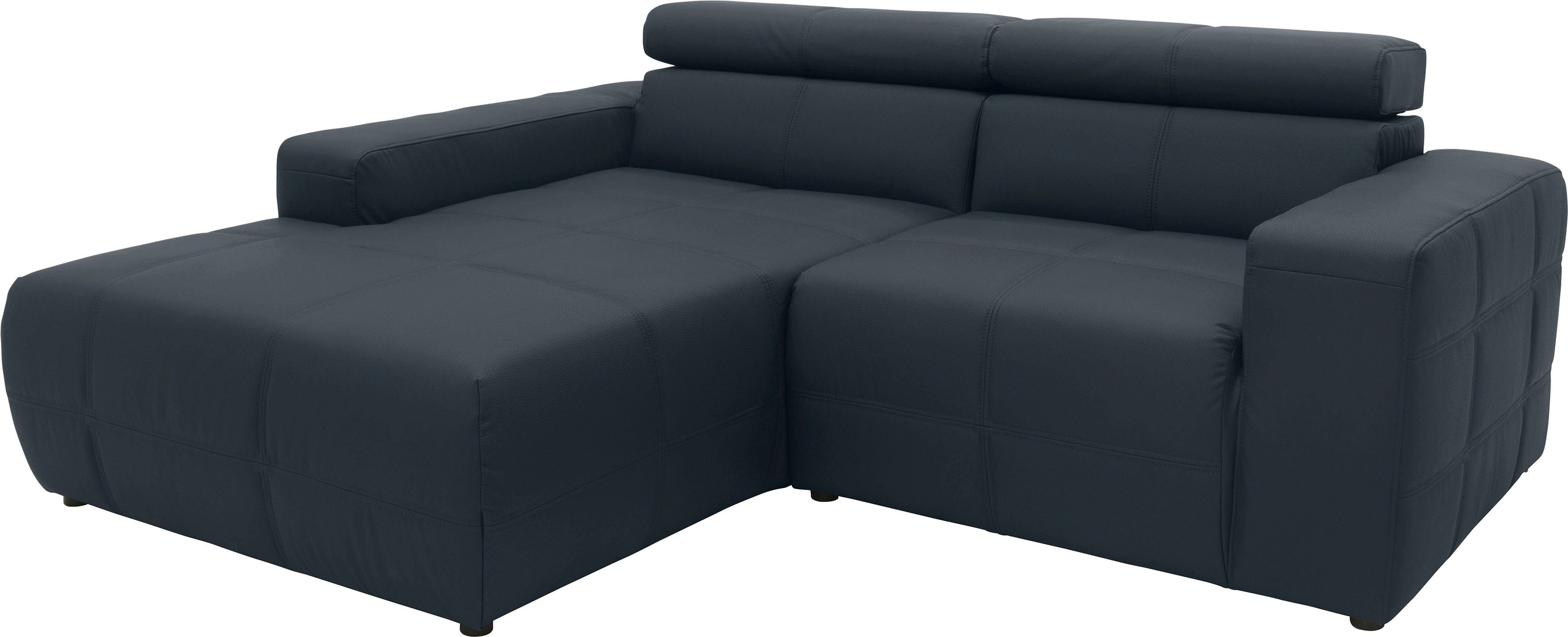 DOMO collection Hoekbank Brandon, incl. Hoofdsteunverstelling, B/D/H: 214/100/80 cm, L-Vorm