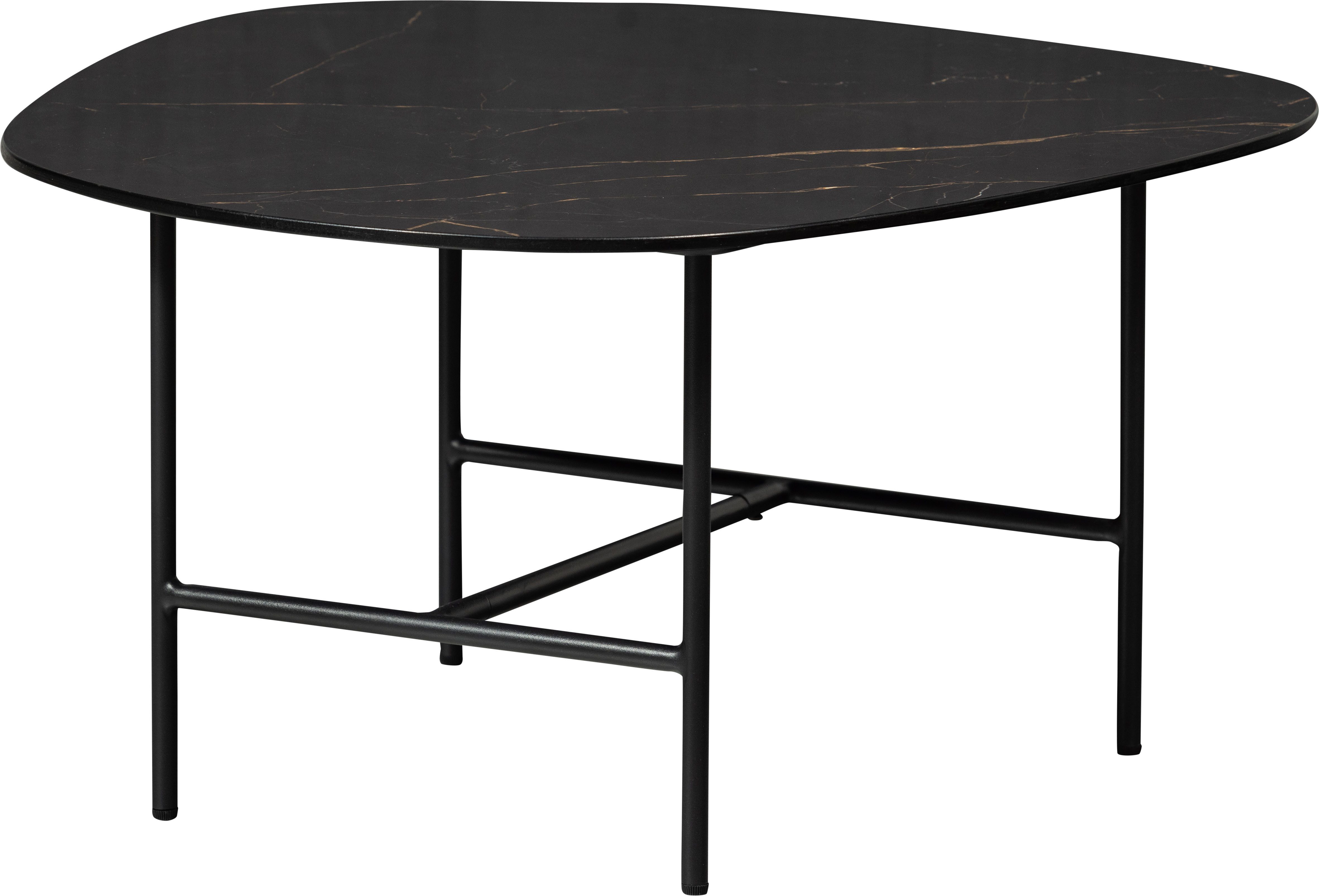 WOOOD Salontafel Vajen met tafelblad in marmerlook, slank metalen frame