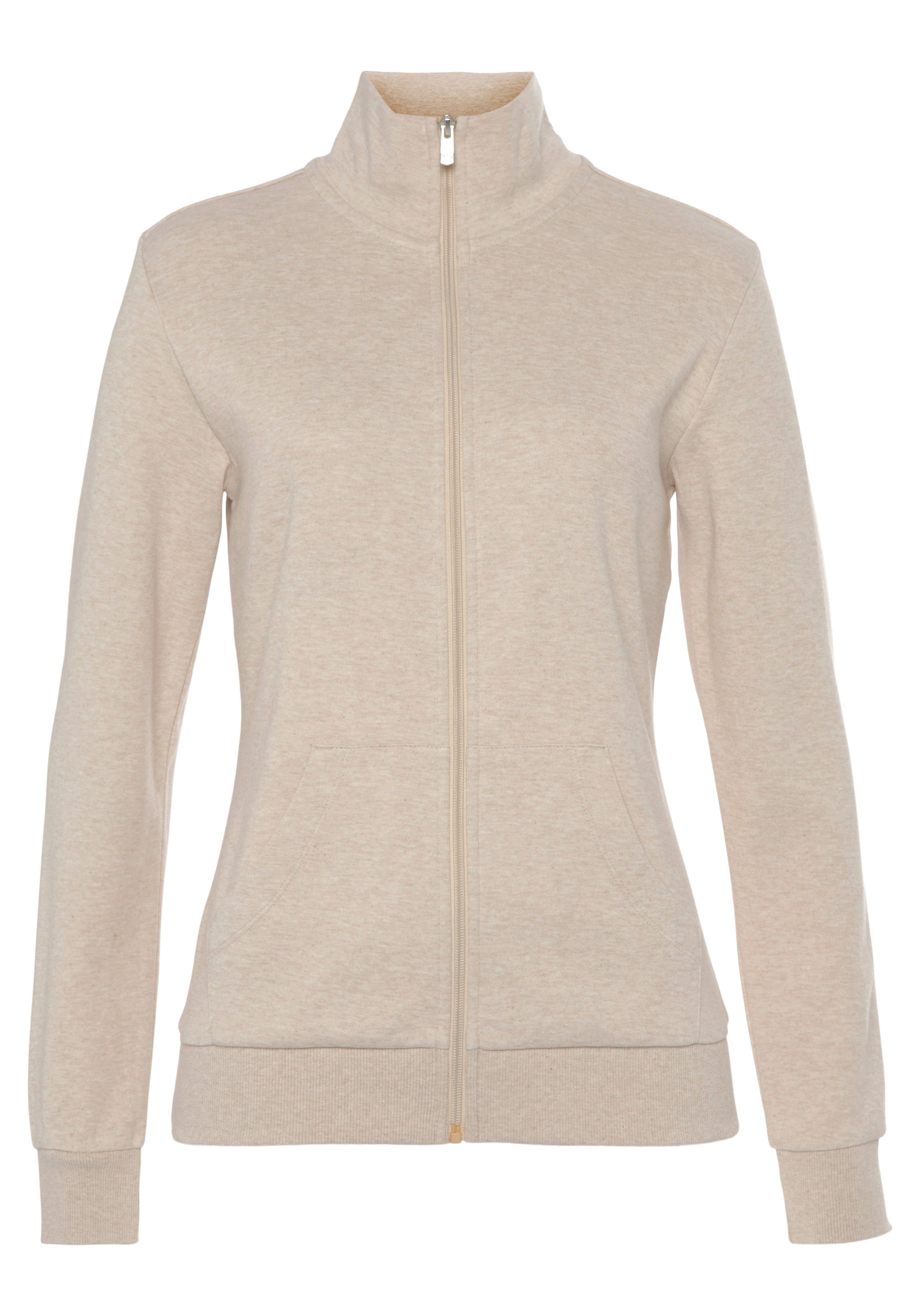 Bench. Loungewear Sweatvest - lounge jas met glanzende logostiksel op de staande kraag, loungewear