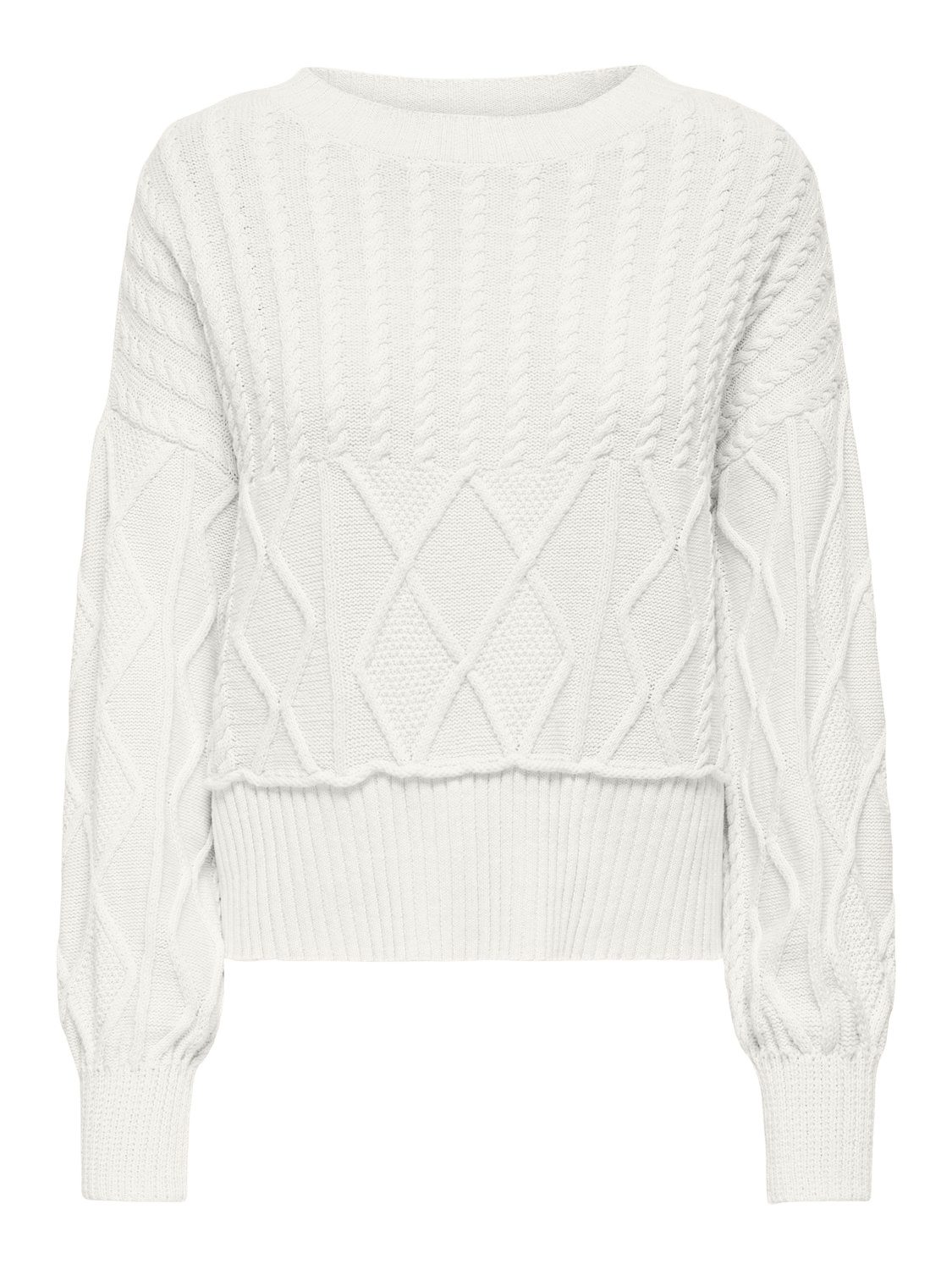 Only Gebreide trui ONLKAYA LIFE LS LOOSE CABLE ONECK CC KNT