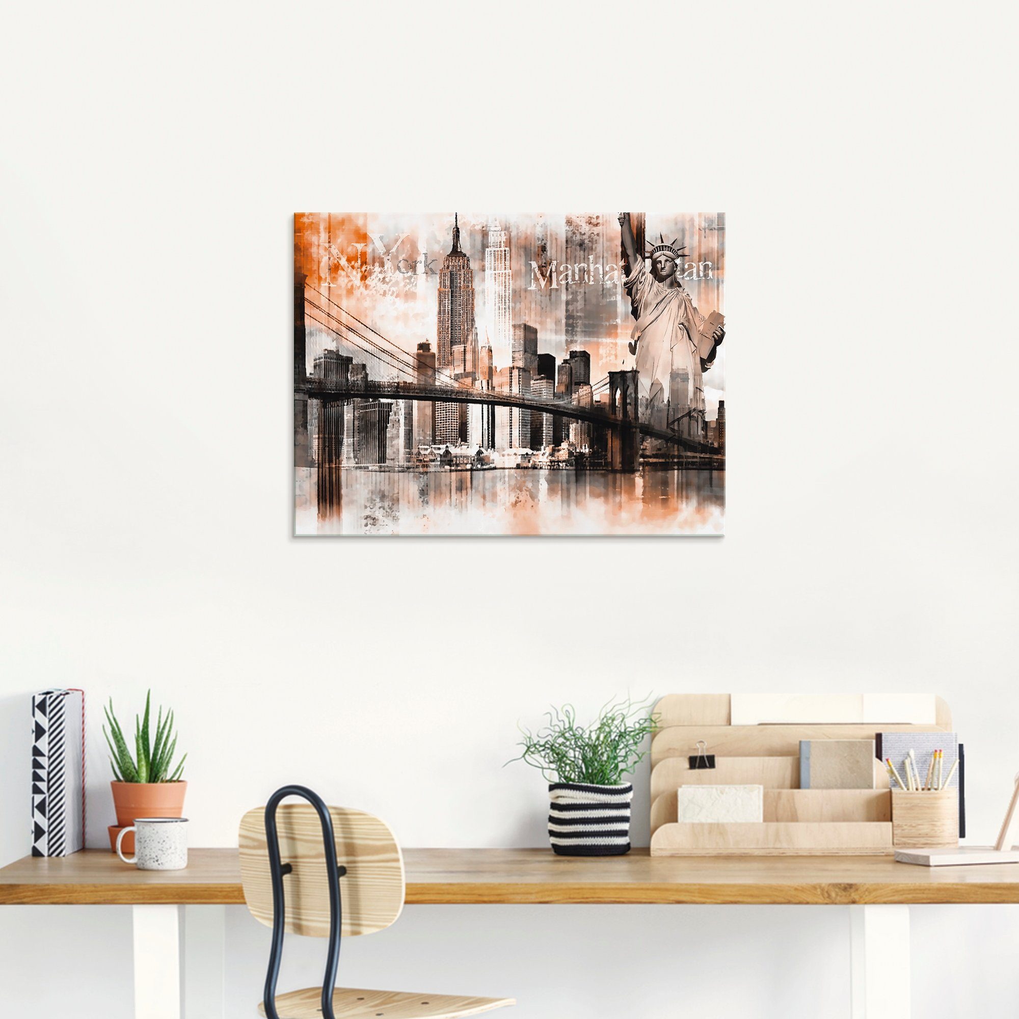Artland Print op glas New York skyline collage V