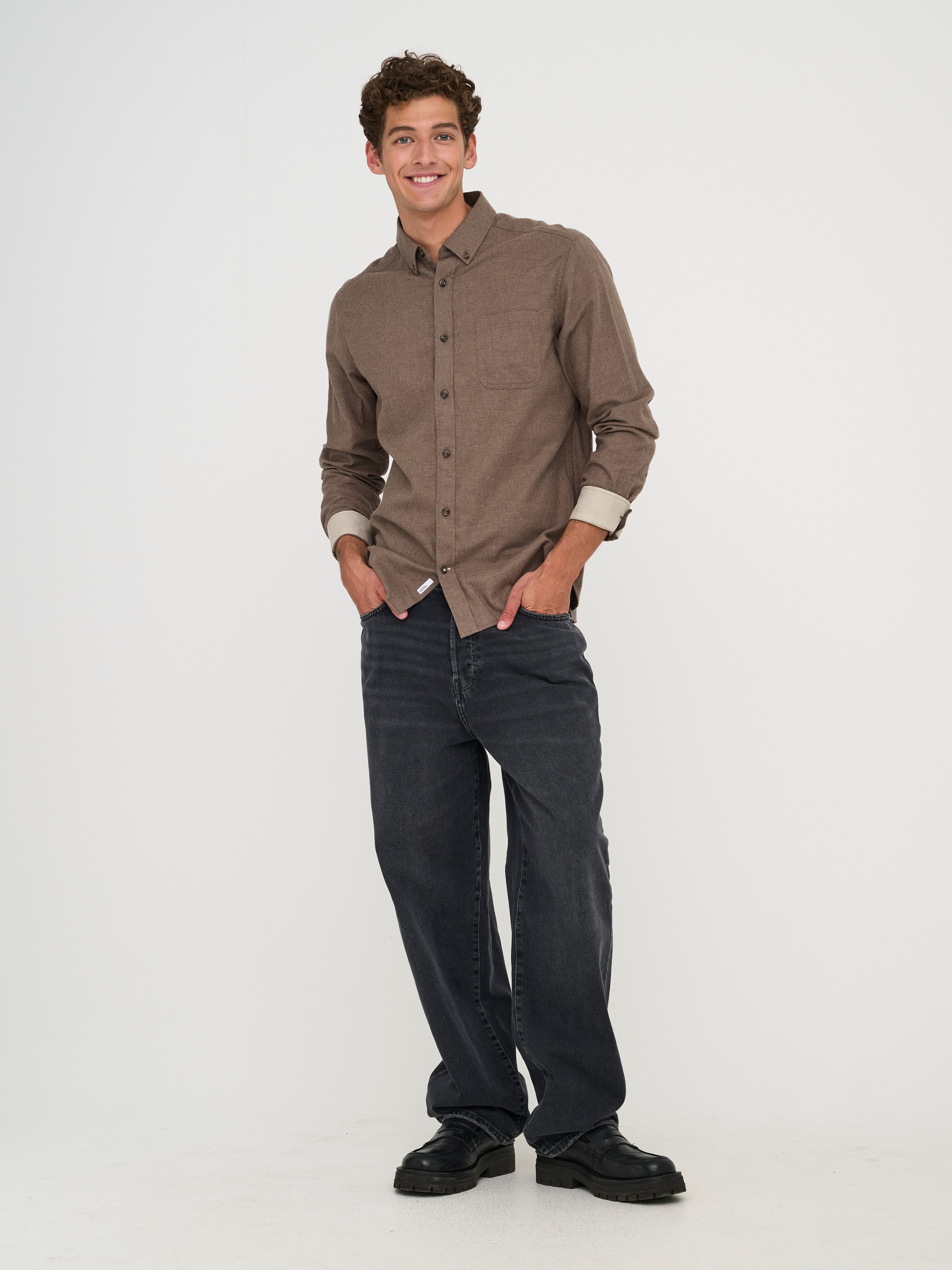 ONLY & SONS Overhemd met lange mouwen ONSROAD LIFE REG MELANGE LS SHIRT NOOS