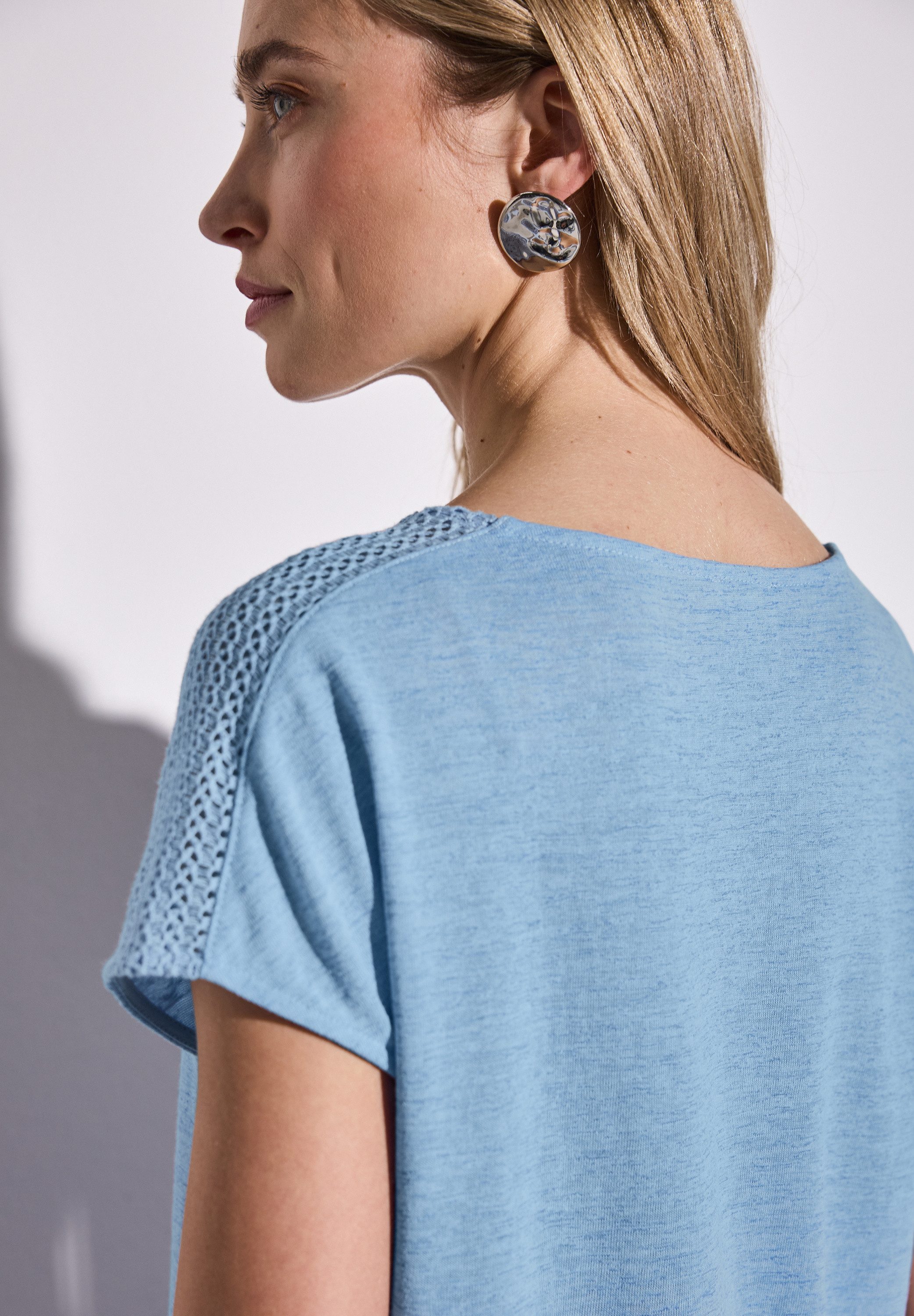 STREET ONE T-shirt met kanten detail