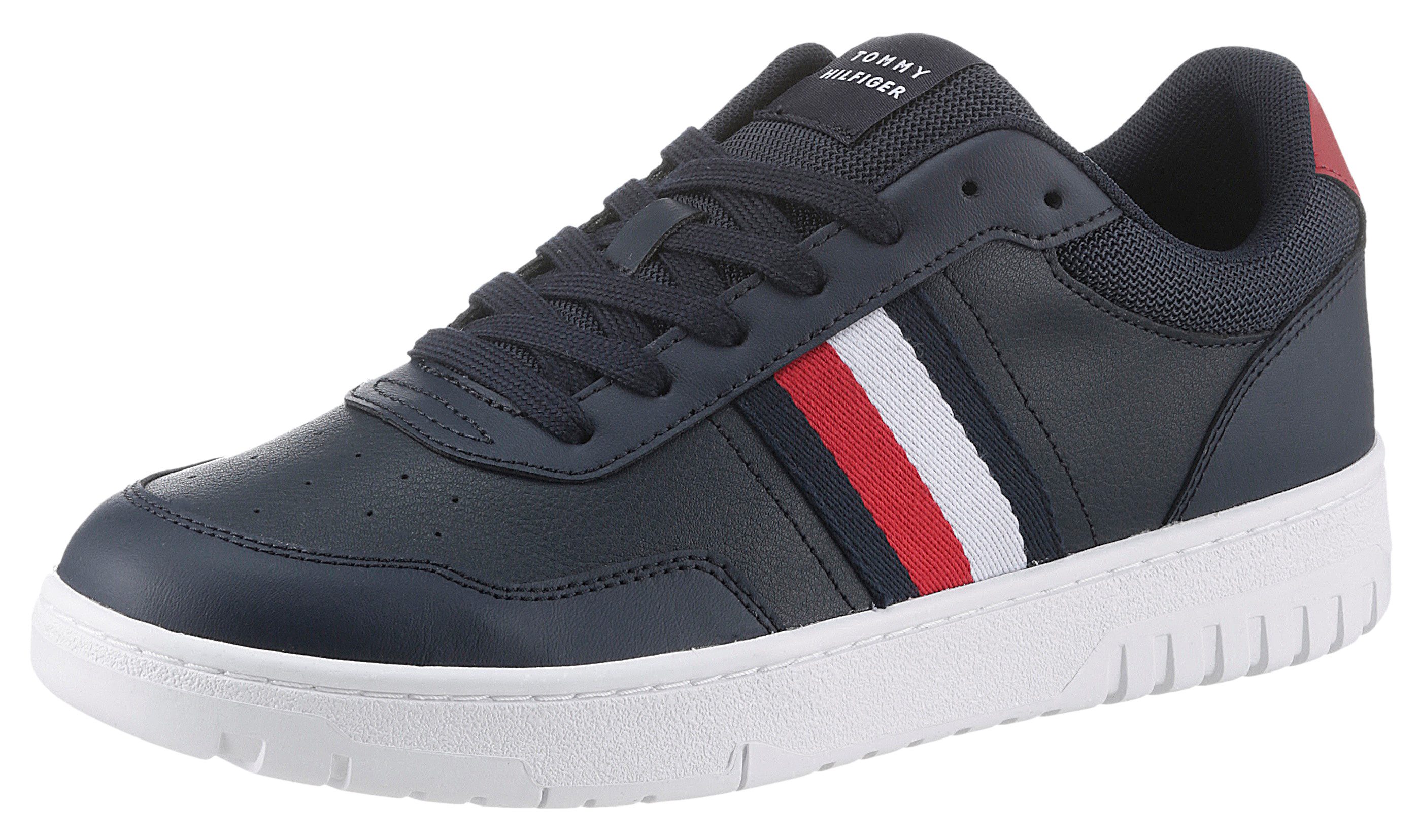 Tommy Hilfiger Plateausneakers TH BASKET CORE LITE vrijetijdsschoen, halve schoen, veterschoen met gepolsterde schacht