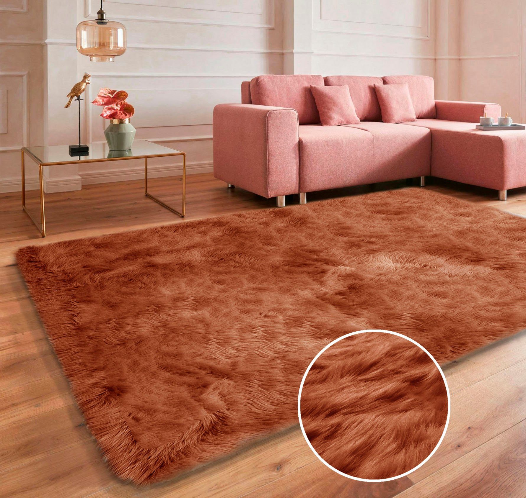 Guido Maria Kretschmer Home&Living Vachtvloerkleed Triana Imitatiebont, unikleur, vloerkleden voor woonkamer, slaapkamer, eetkamer