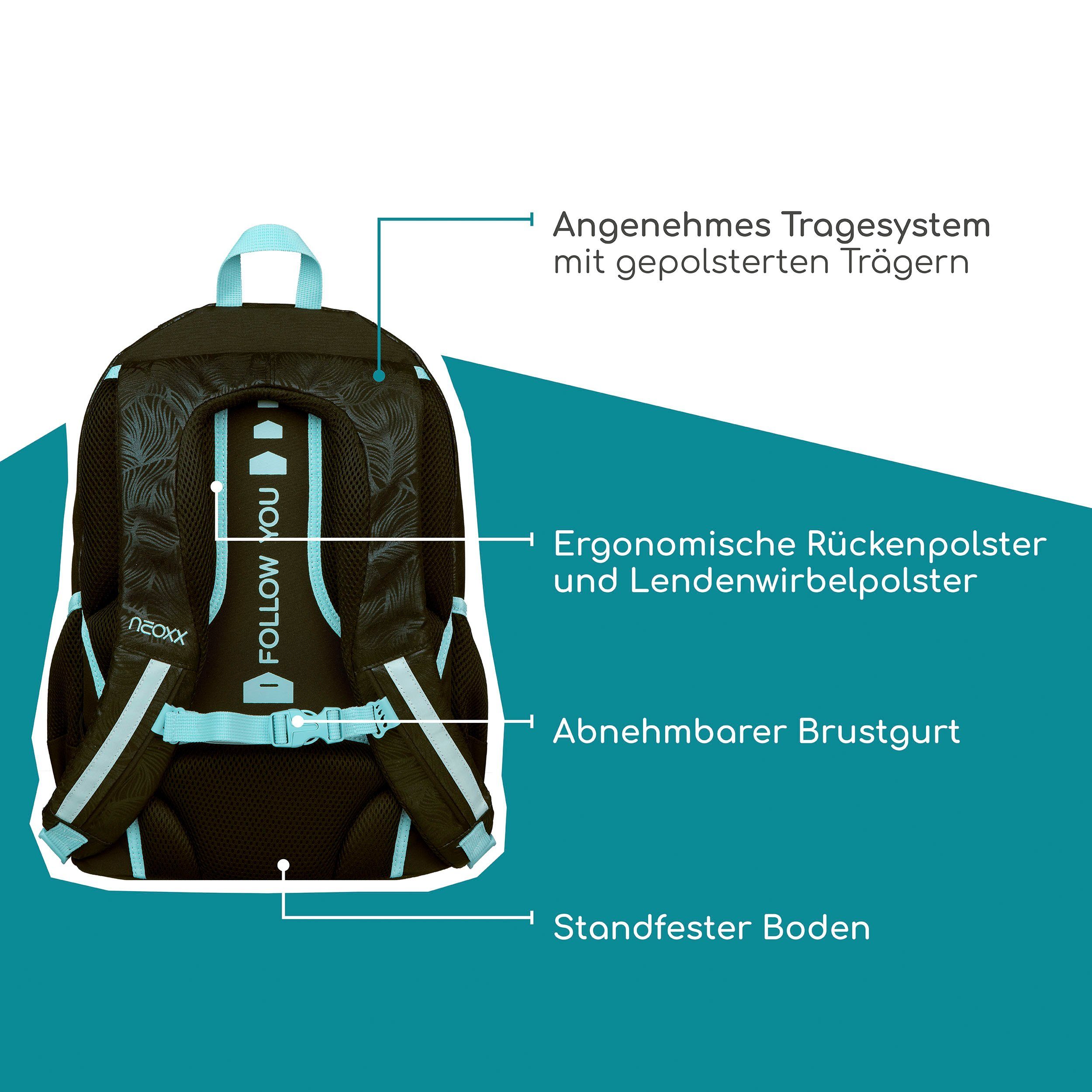 neoxx Schoolrugzak Flow, Queen of Nite gedeeltelijk van gerecycled materiaal