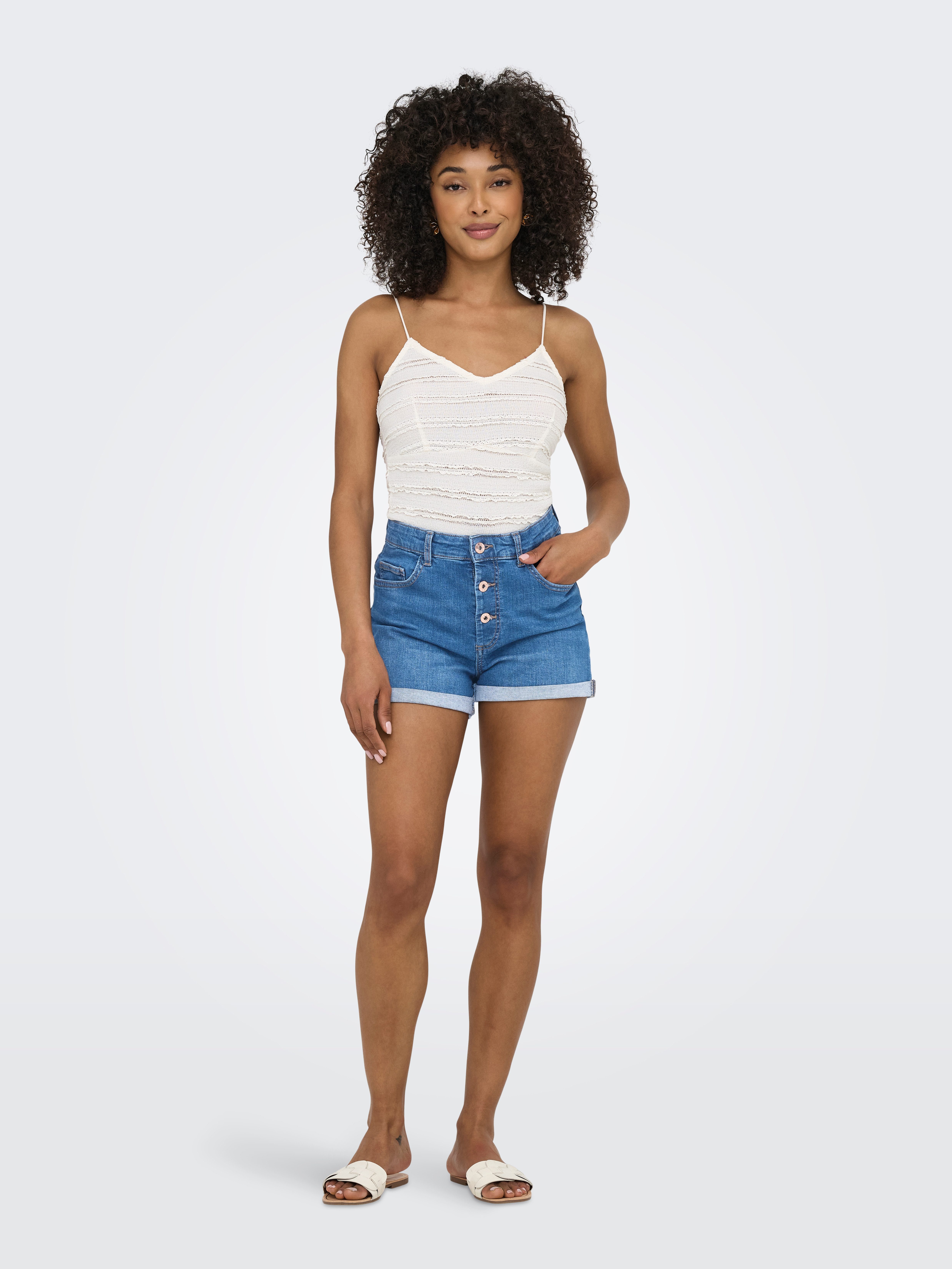 Only Short ONLHUSH HW BUTTON FOLD UP SHORTS DNM PIM