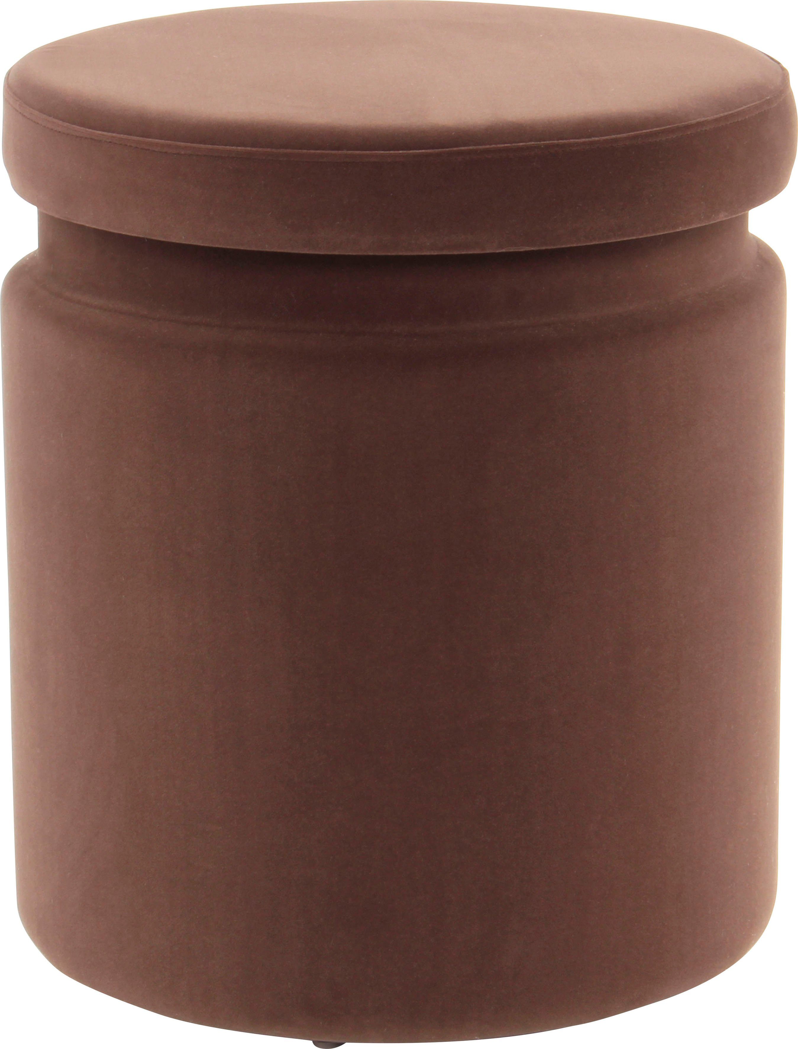 Kayoom Hocker met bergruimte Kruk Zora 225 2-delige set, fluweelzachte stof bekleding, ronde elegante vorm (set, 2 stuks)