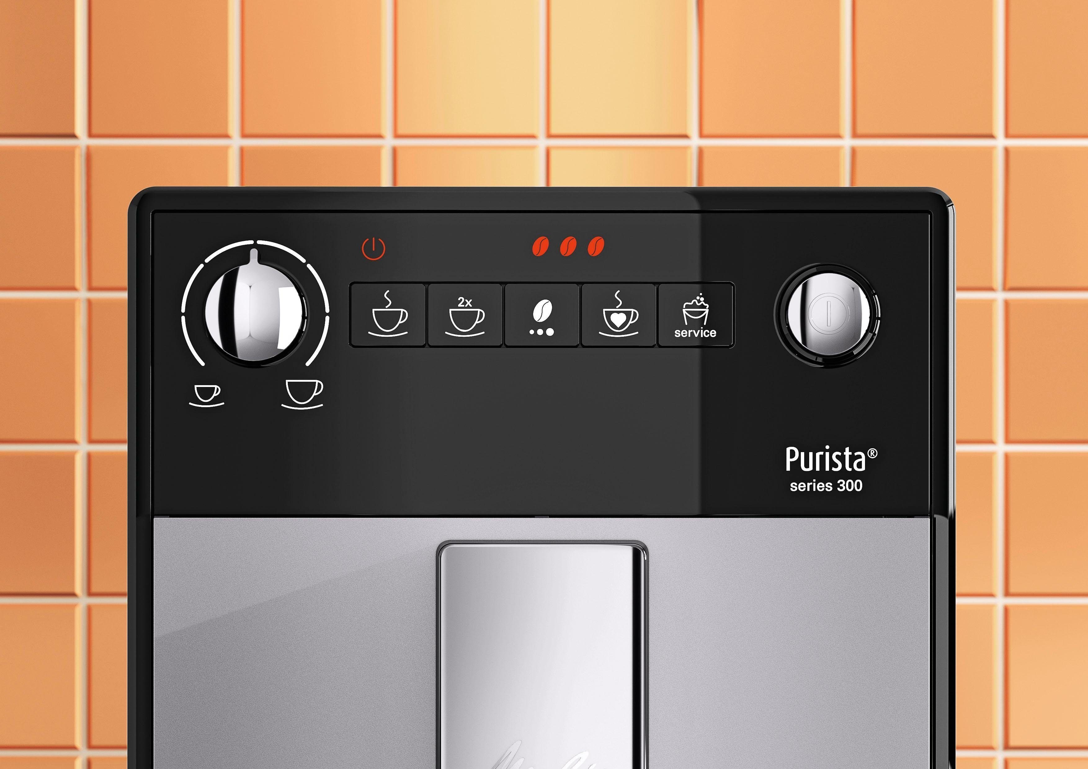 Melitta Volautomatisch koffiezetapparaat Purista® F230-101, zilverkleur/zwart, Favoriete koffie-functie, compact & extra geruisloos