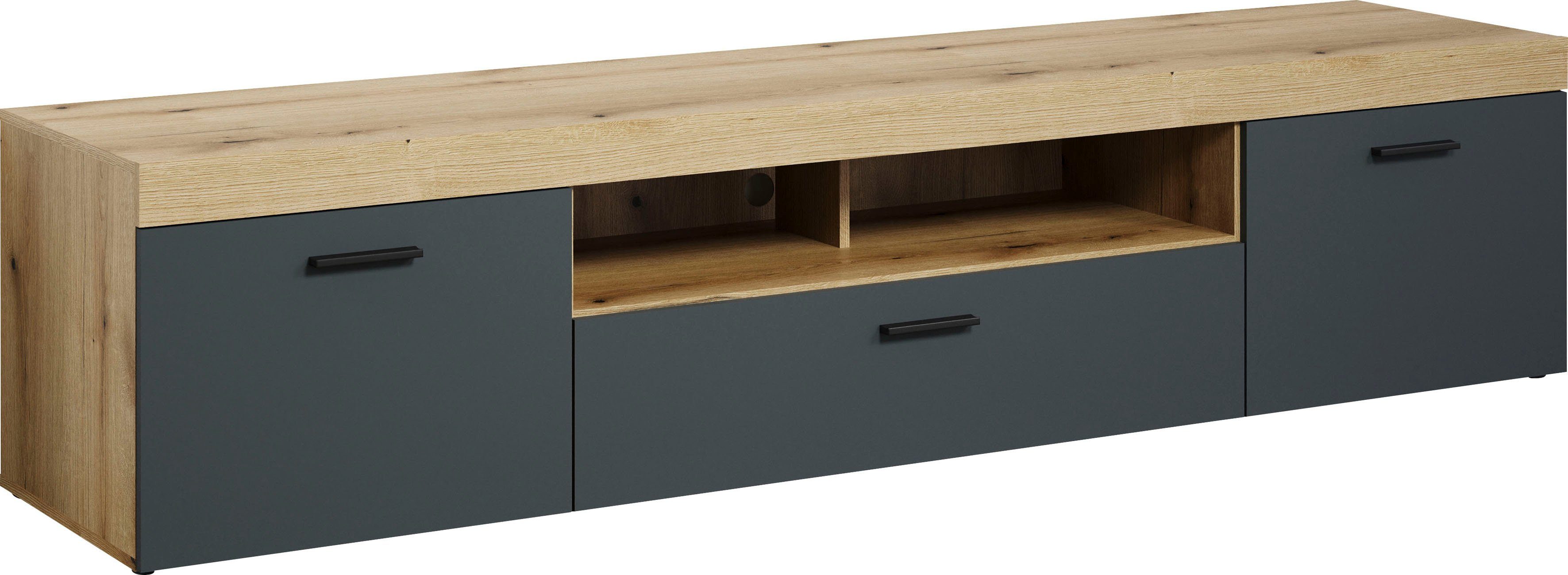 Home affaire Tv-meubel Tyler TV-kast TV-lowboard, eindhoutapplicaties, breedte 230 cm (1 stuk)