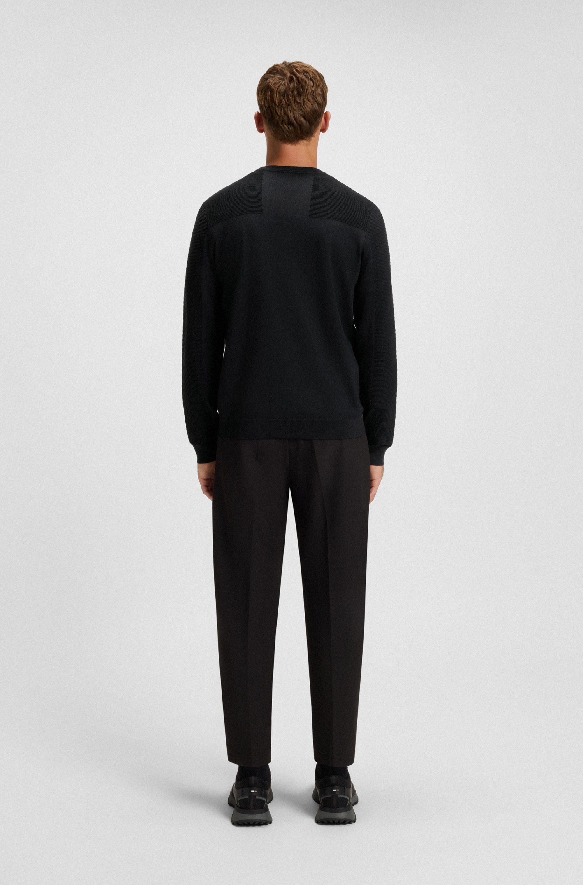 BOSS GREEN Gebreide trui KN Momentum-X CN Ronde hals, Regular Fit, contrast HD-logo