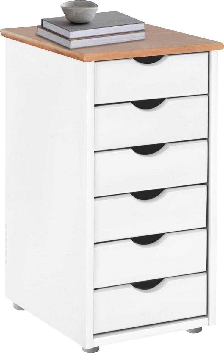 INOSIGN Kast Gava van massief grenenhout, met opbergmogelijkheden, breedte 39 cm dressoirs maat 39x66x34 cm wit