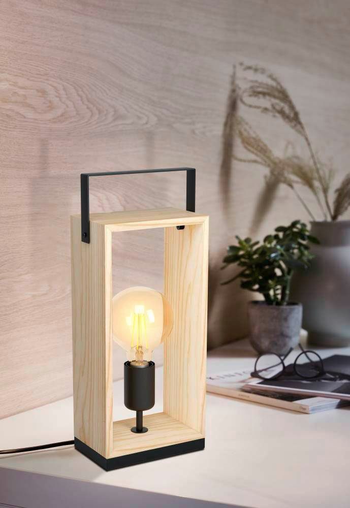 EGLO Tafellamp FAMBOROUGH Tafellamp vintage, nacht kastlamp, woonkamerlamp, E27 fitting (1 stuk)