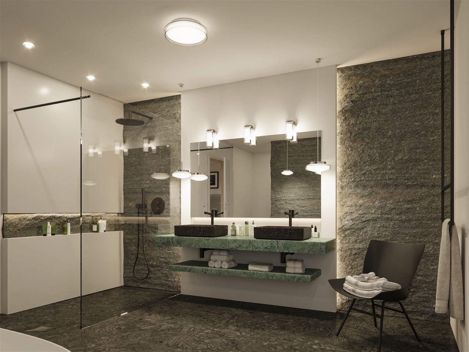 Paulmann Plafondlamp Selection Bathroom Luena IP65 max. 1x35W Wit Glas/Metaal