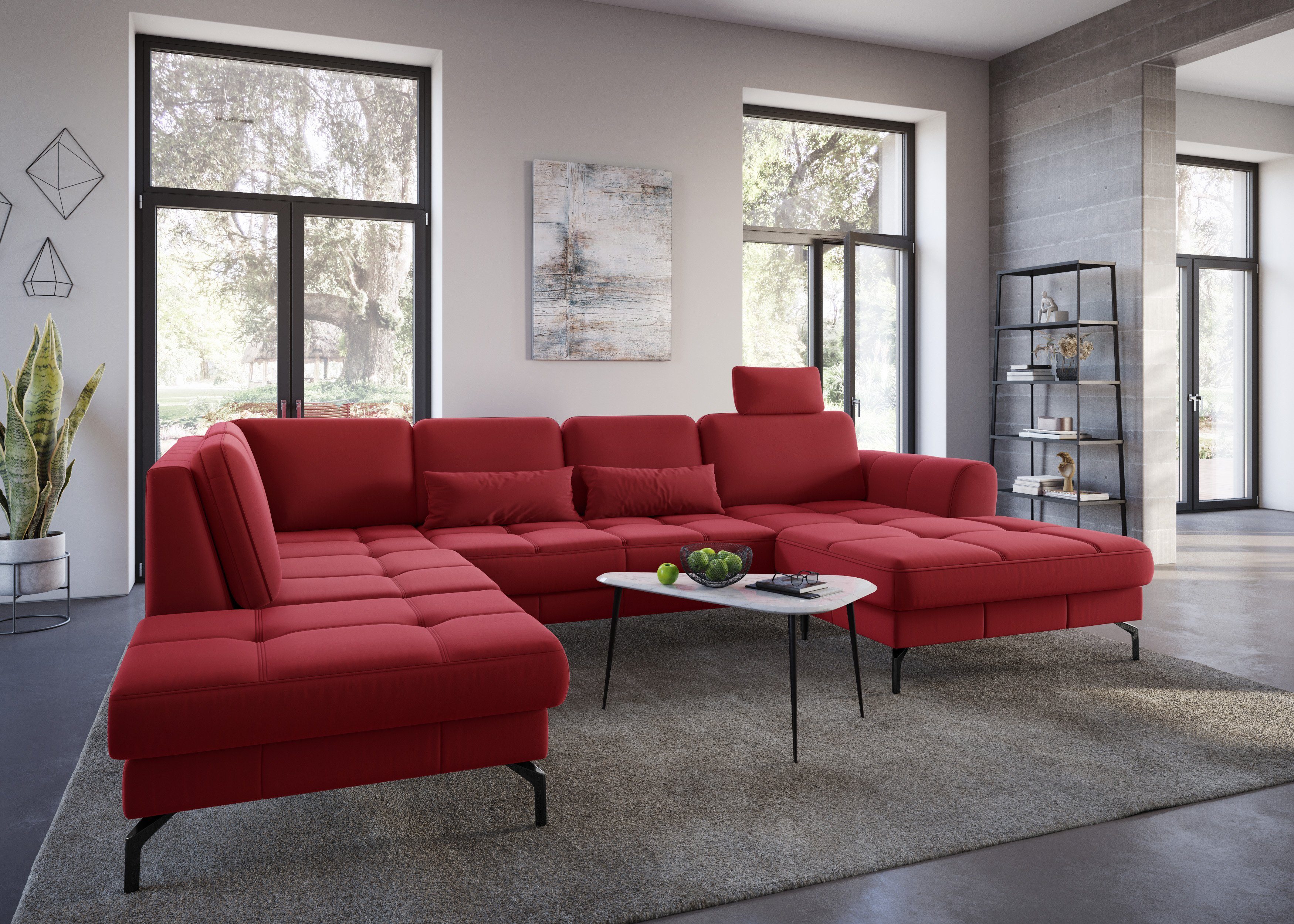sit&more Zithoek Bendigo U-vorm inclusief zitdiepteverstelling, bodemvrijheid 15 cm, in 2 pootkleuren