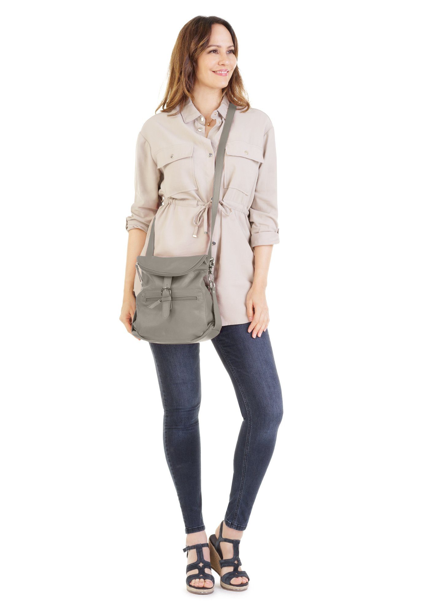 Forty Degrees Rugzak echt leer, made in italy