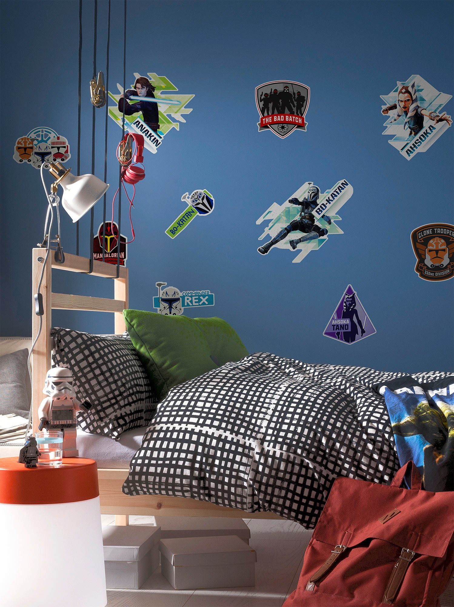 Komar Wandfolie Clone Wars Badges - afm. 100 x 70 cm zelfklevend, wandstickers, kinderkamer (10-delig)