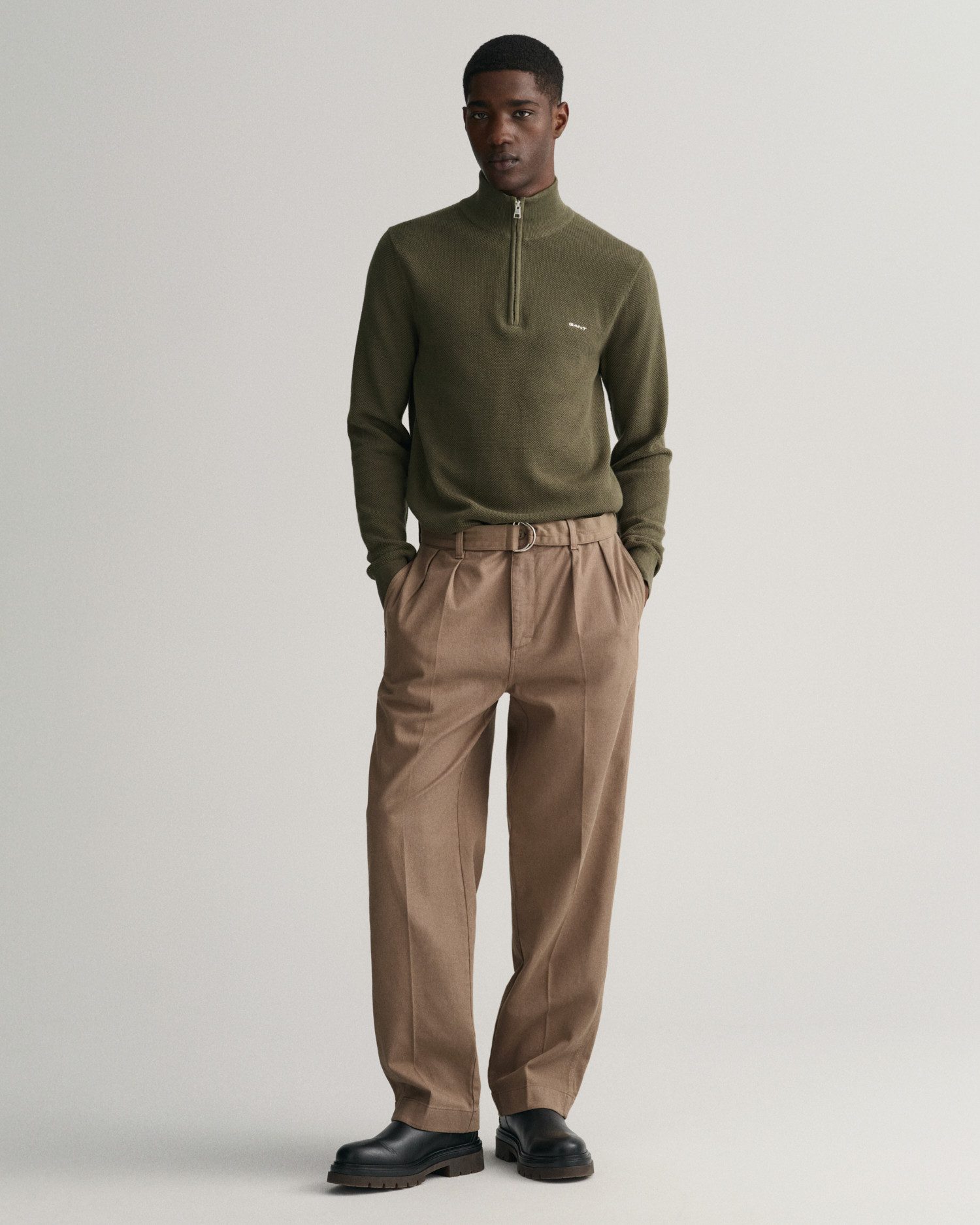 Gant Schipperstrui COTTON PIQUE HALF ZIP