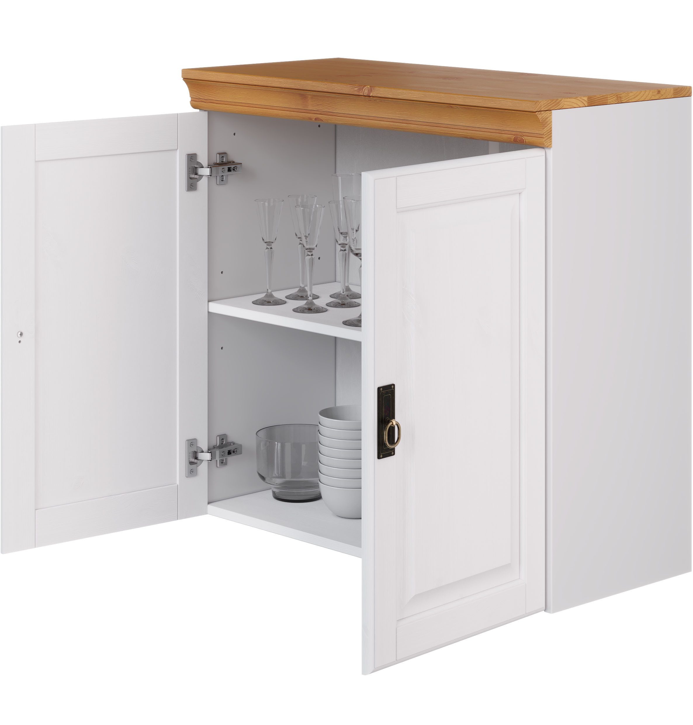 Home affaire Hangkast Rügen Breedte 80 cm, massief grenen, 2 deuren, 1 legplank