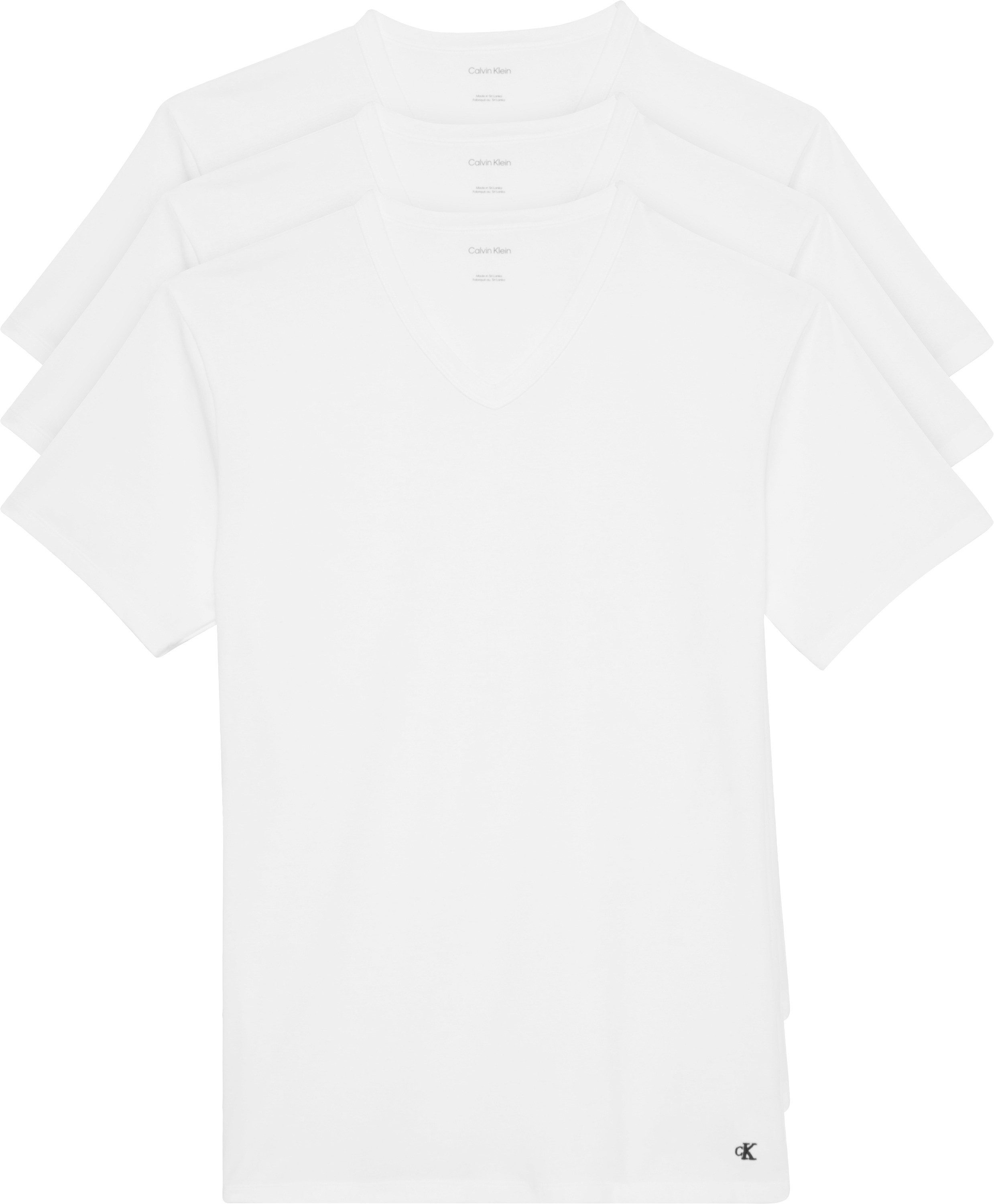 Calvin Klein T-shirt S/S V NECK 3PK met logo aan de zoom (3-delig, Set van 3)