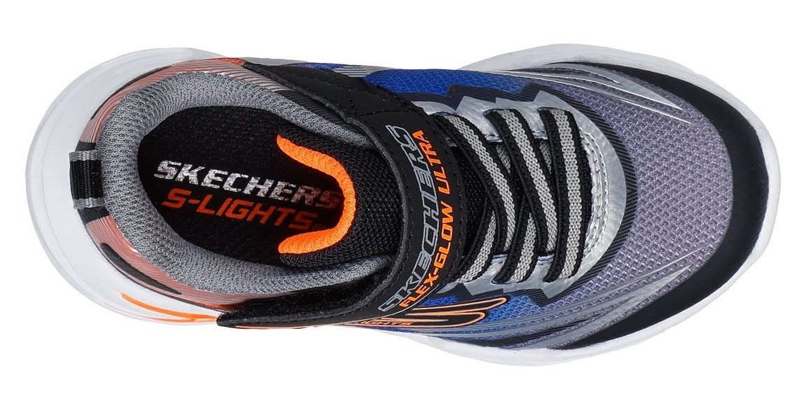 Skechers Babyschoentjes FLEX-GLOW ULTRA LIGHTS , blink-klittenbandschoen om in te glijden, neon, maat sjabloon om te downloaden