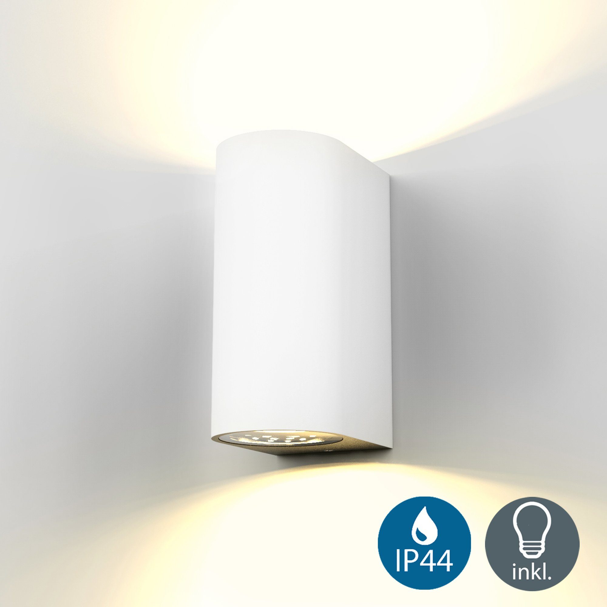 B.K.Licht Ledwandlamp voor buiten Volans Buitenlamp, wandlamp, spatwaterdicht, inclusief 5W 400 lumen, wit