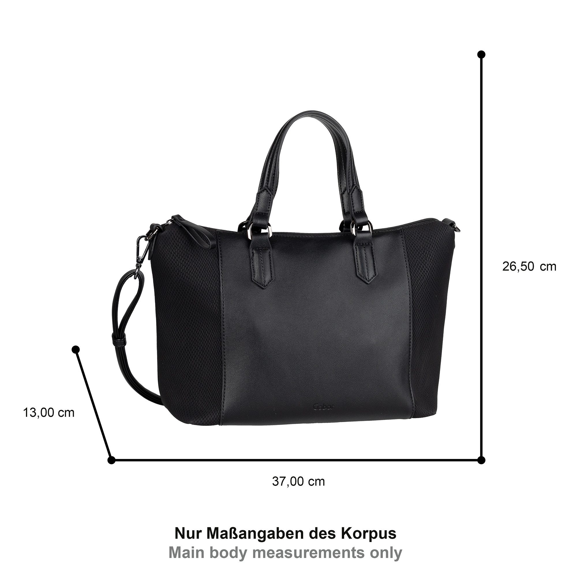 Gabor Shopper WANDA van licht generfd imitatieleer met slangenstructuur en stiksels