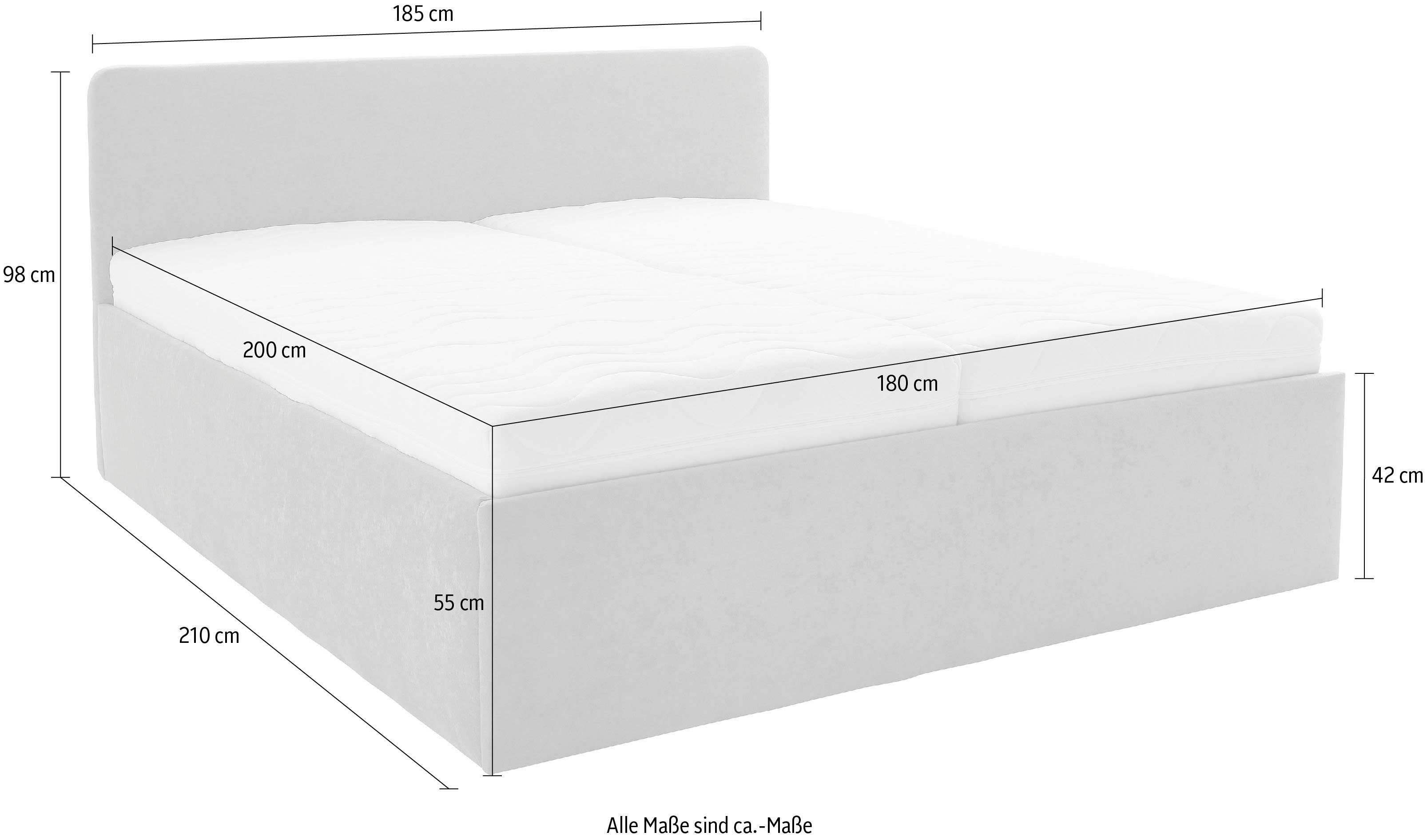 Westfalia Polsterbetten Gestoffeerd bed "Davos", OTTO's keuze! Topseller met bedkist bij uitvoering met matras