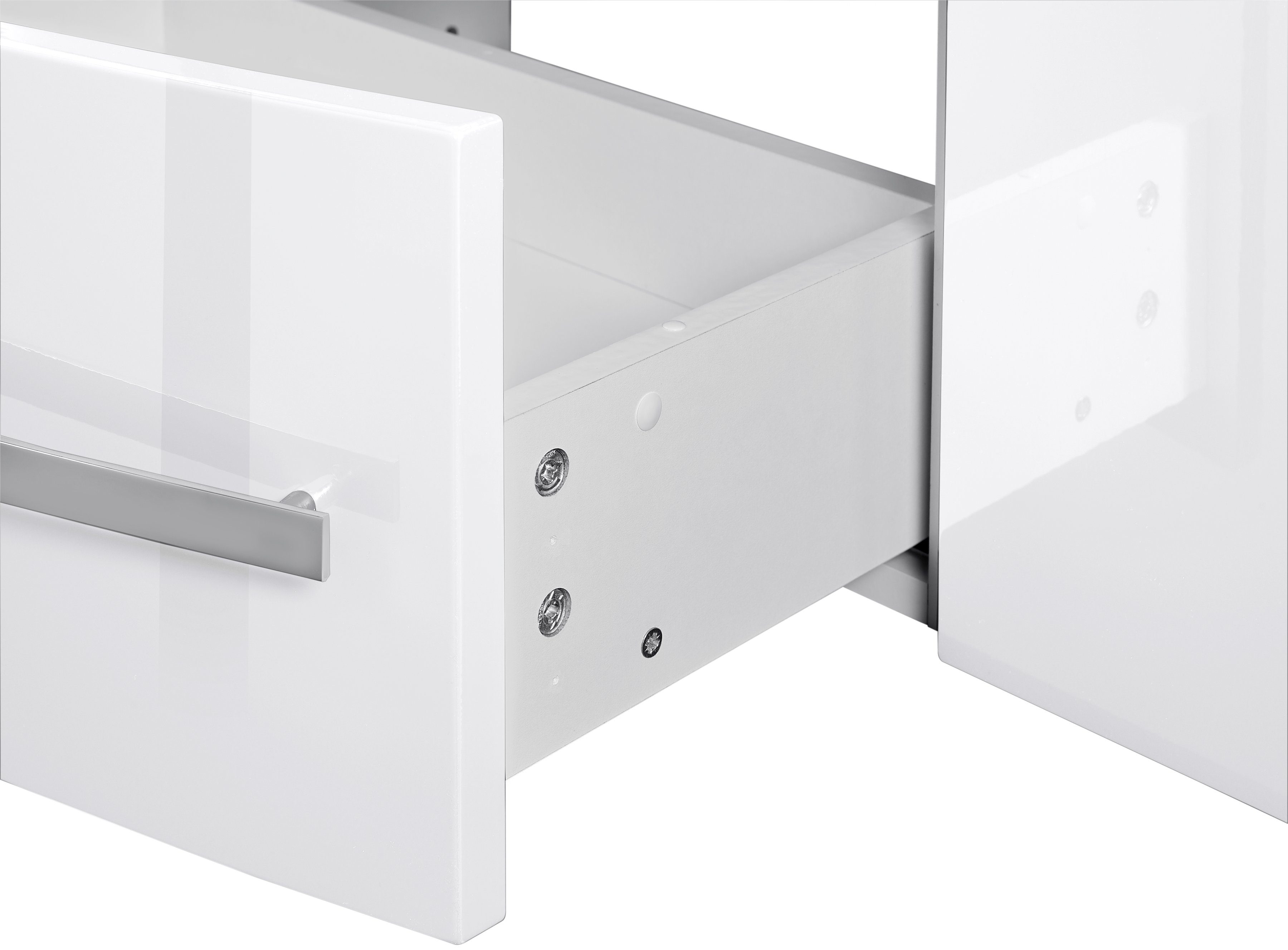 welltime Wastafelonderkast Oslo Breedte 90 cm, gebogen model, planchet rechts