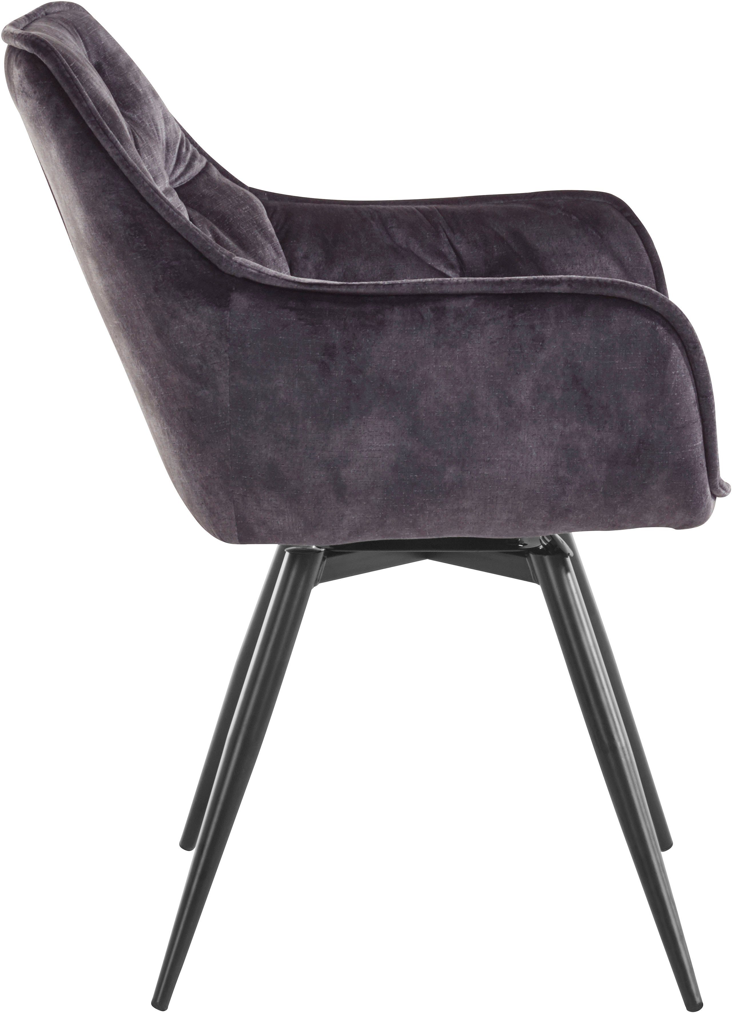 HELA Eetkamerstoel Mara Draaistoel, teddy bekleding, geweven stof of velvet (set)