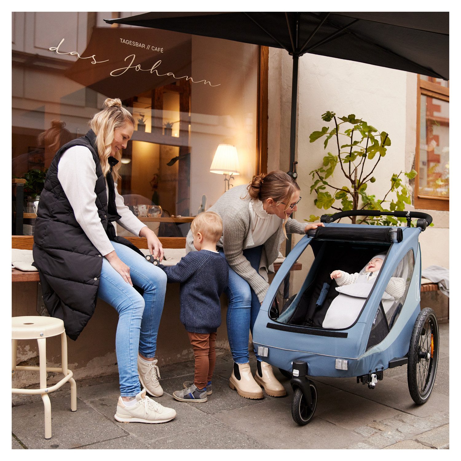 Hauck Kinderen fiets aanhanger 2in1 Bike Trailer und Buggy Dryk Duo Plus, black