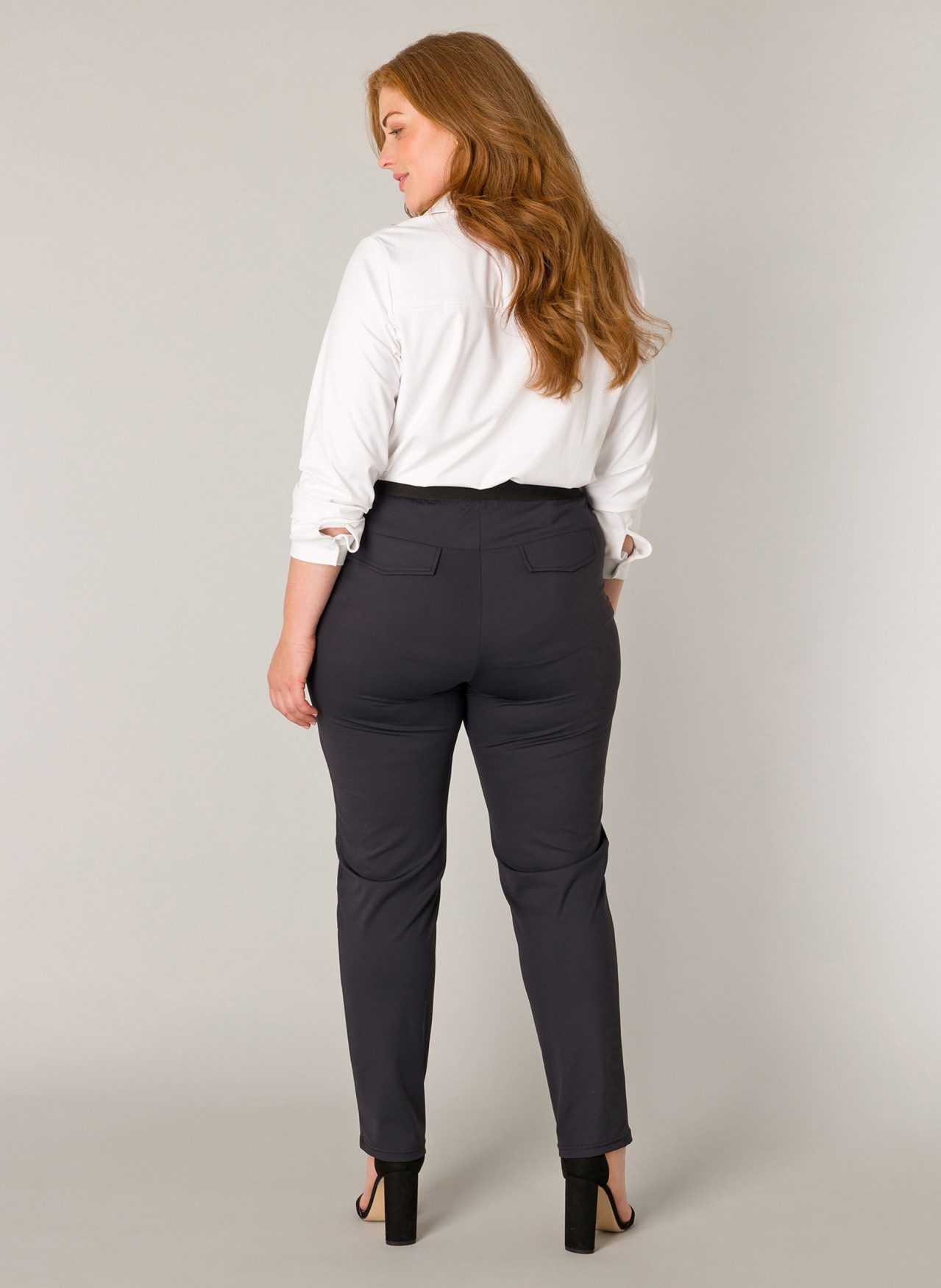 Base Level Curvy Stoffen broek Liana met stretch en koord, in jeggings-stijl