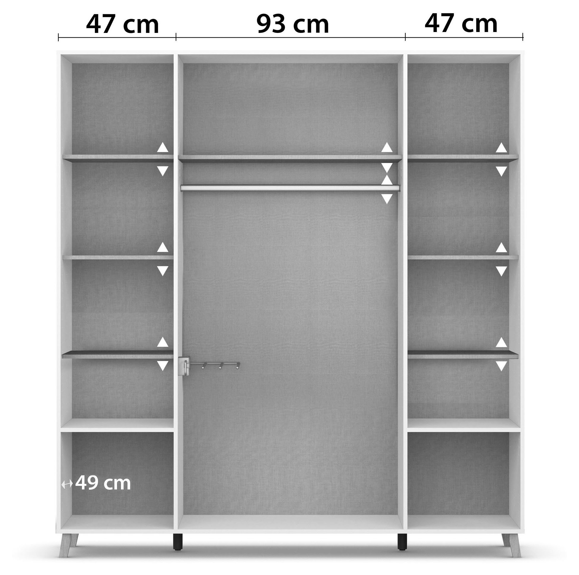 rauch Draaideurkast Kledingkast kast garderobe waskast SHINJO Grepen en voeten van massief hout met 2 lades MADE IN GERMANY