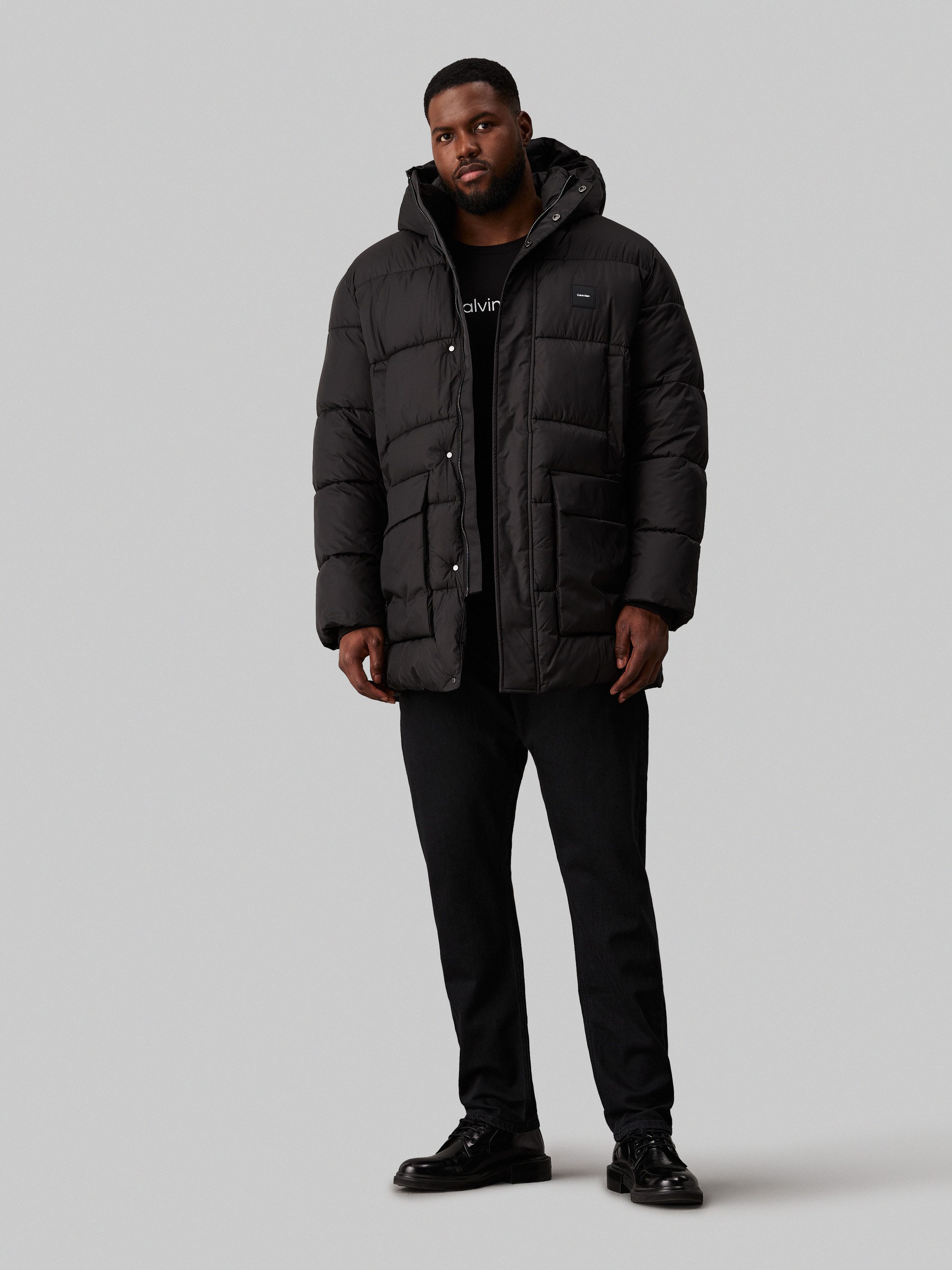 Calvin Klein Gewatteerde jas BT_LONG HOODED QUILT PUFFER MW