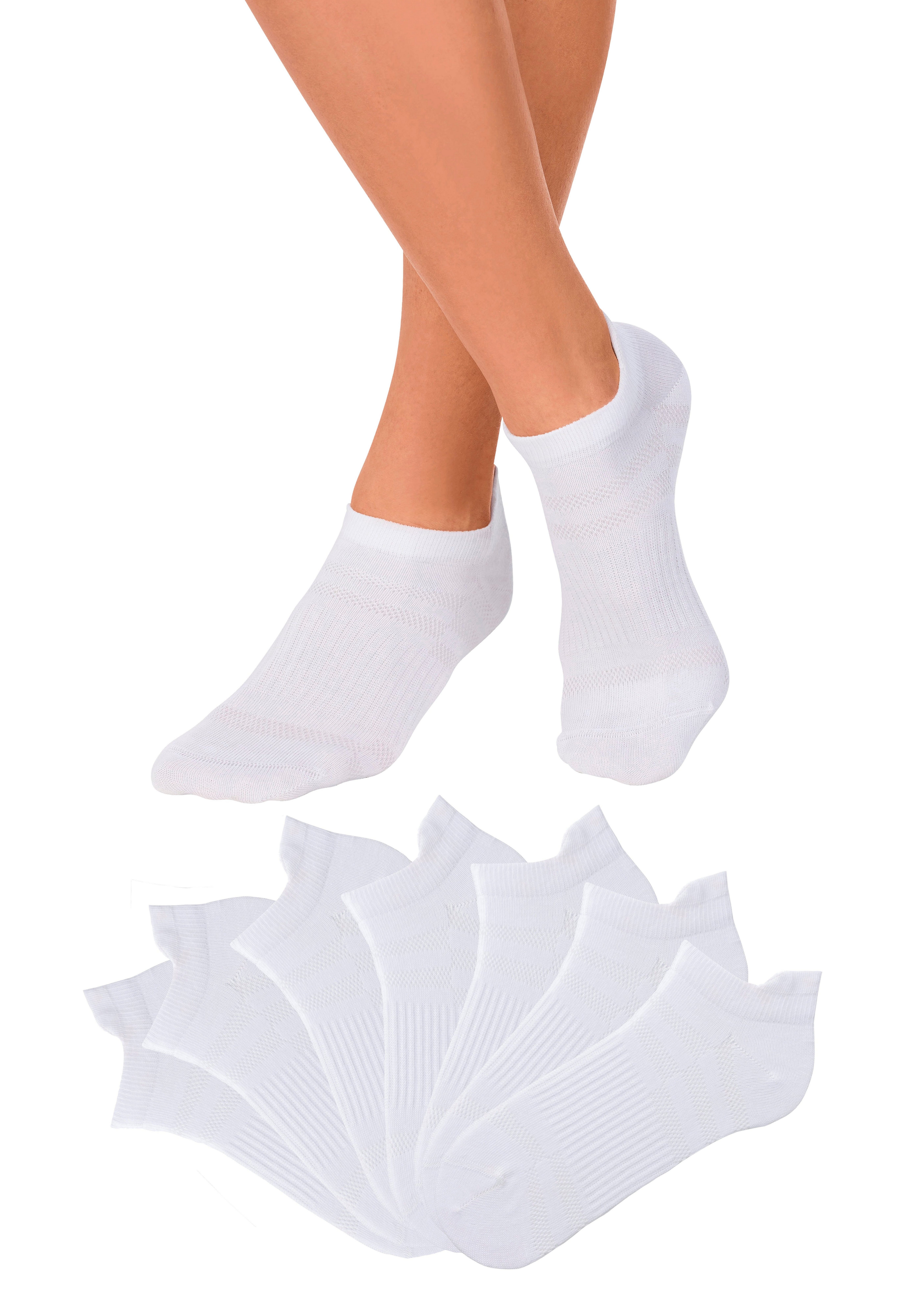 active by Lascana Sneakersokken in piqué-look (set, 7 paar)
