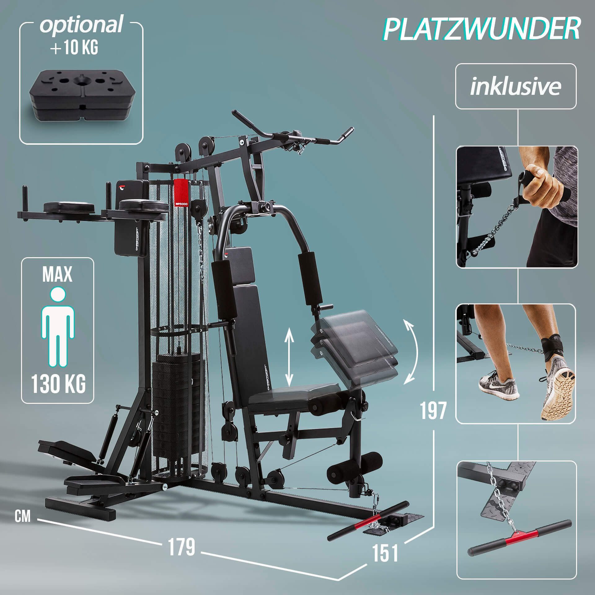 Christopeit Sport® Fitnessstation SP 5000 multifunctionele fitnessstation, max. trainingsgewicht 70 kg