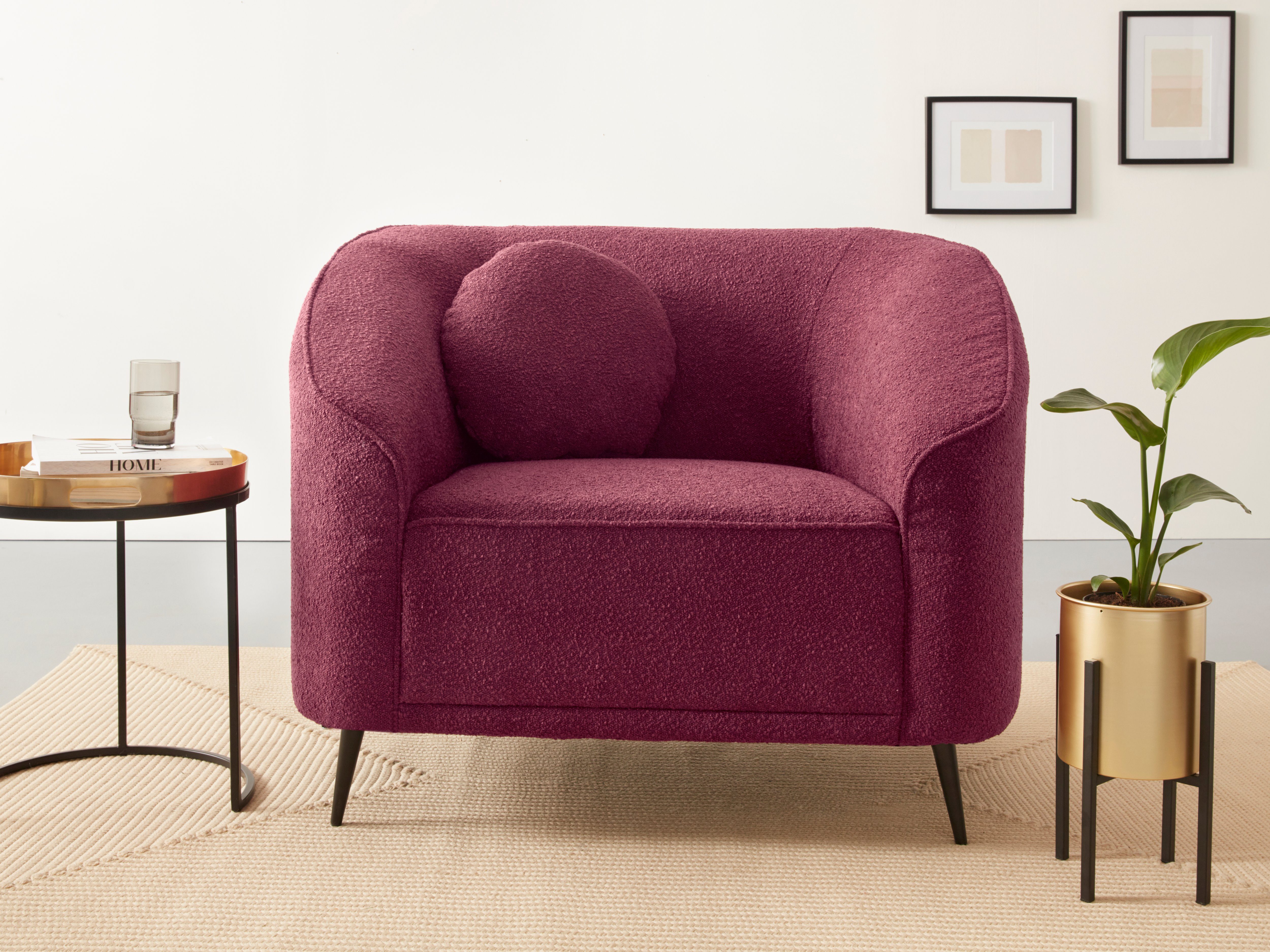 Leonique Fauteuil Ashly in 3 overtrekvarianten, bouclé, fluwelige look en zachte structuurstof.