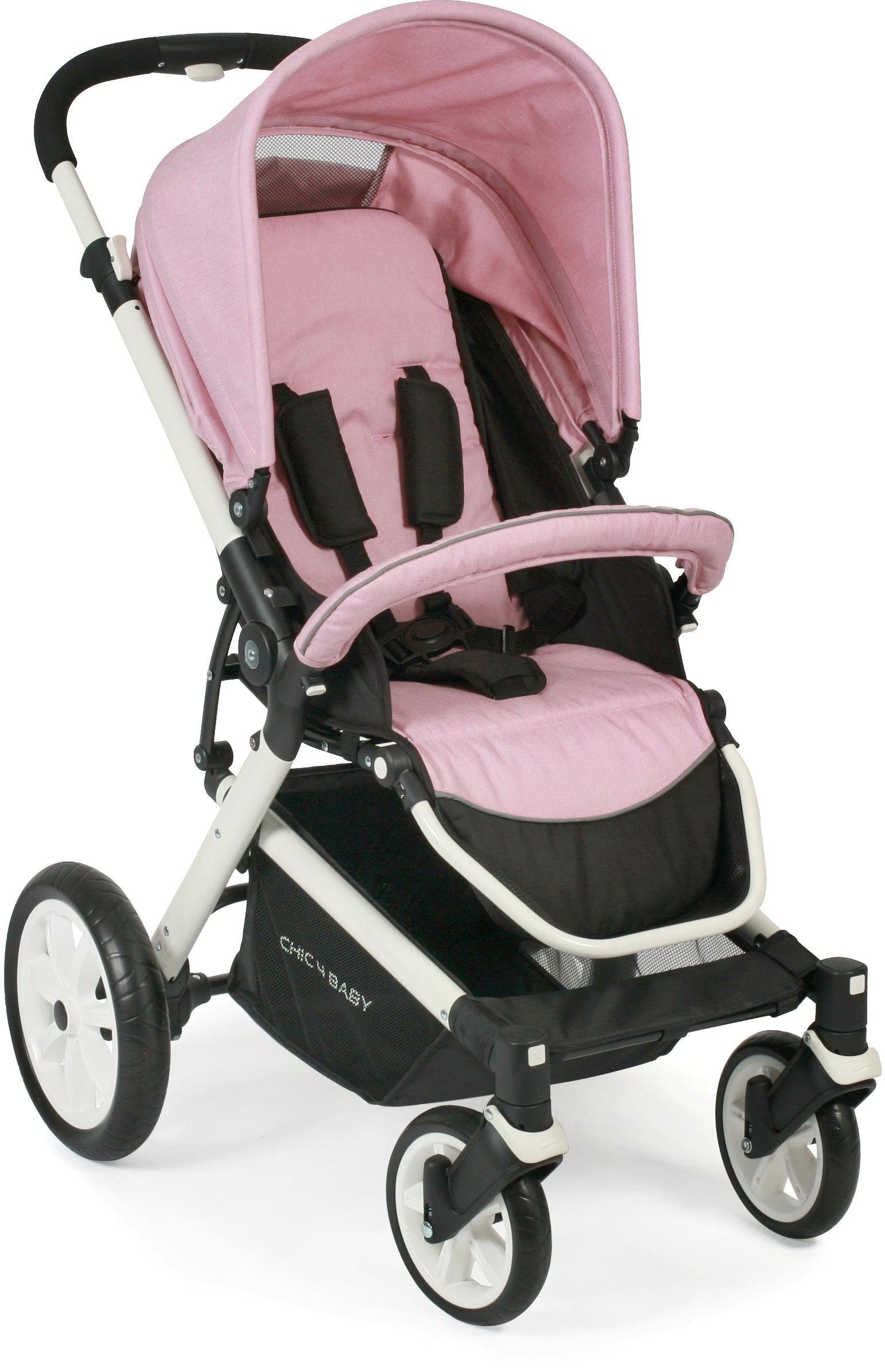 CHIC4BABY Sport-kinderwagen Boomer, rosa met zwenkbare en vergrendelbare voorwielen