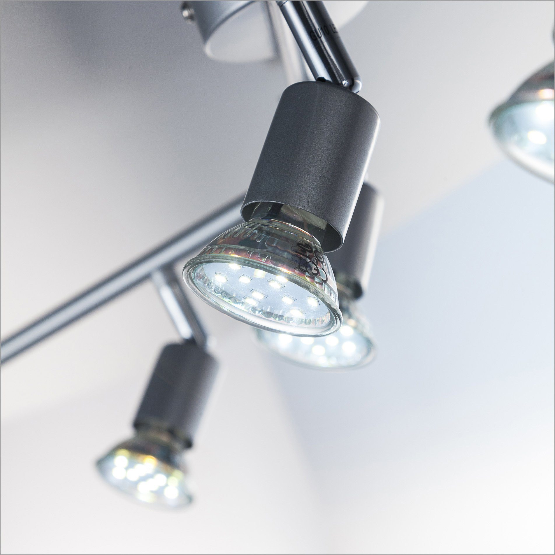 B.K.Licht Ledplafondspots LED plafondlamp, draaibaar, spots, incl. 6x GU10 lichtbronnen