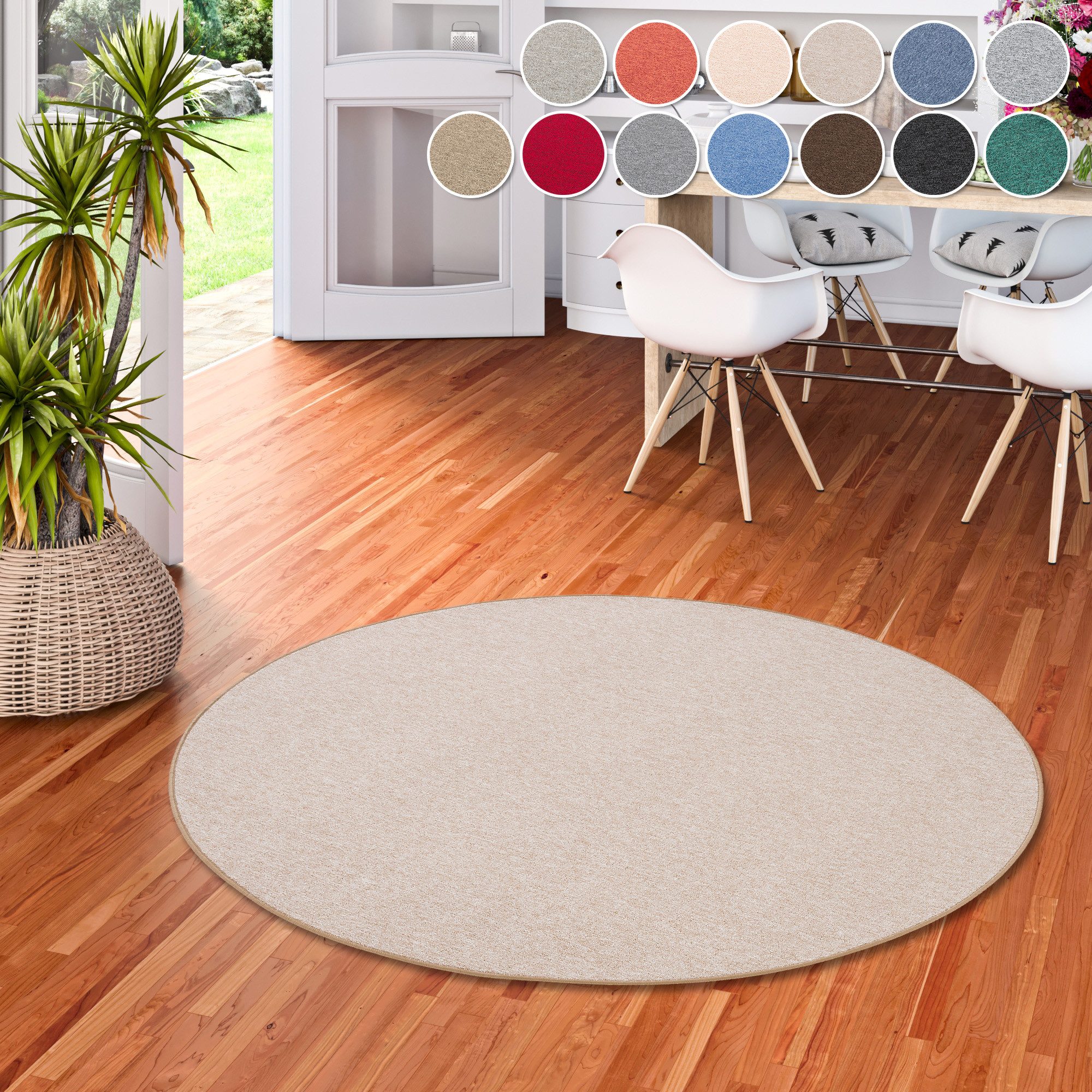 my home Vloerkleed Fortis Effen kleuren, lussen, geketteld, slijtvast, woonkamer moderne vloerkleden beige