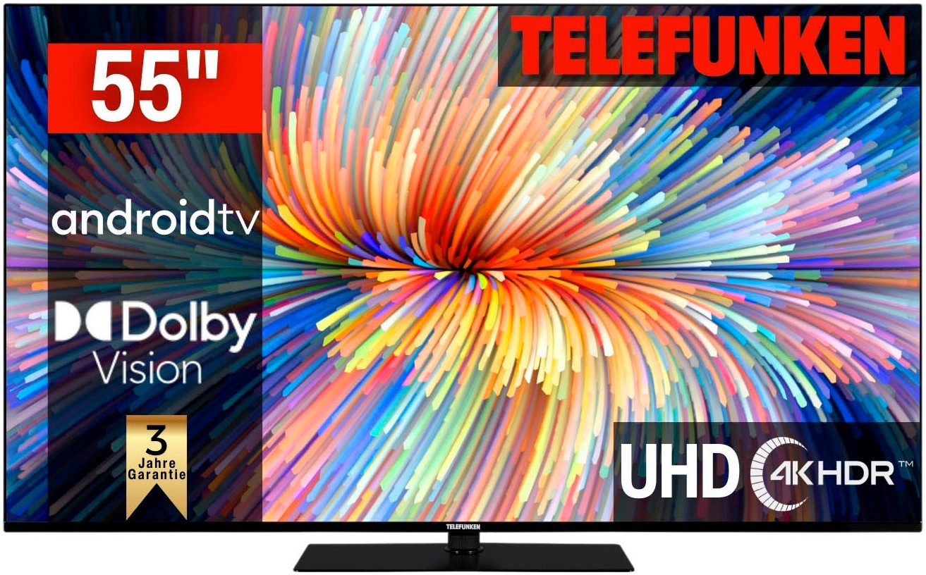 Telefunken Led-TV D55V950M2CWH, 139 cm / 55", 4K Ultra HD, Android TV - Smart TV, Dolby Atmos,...