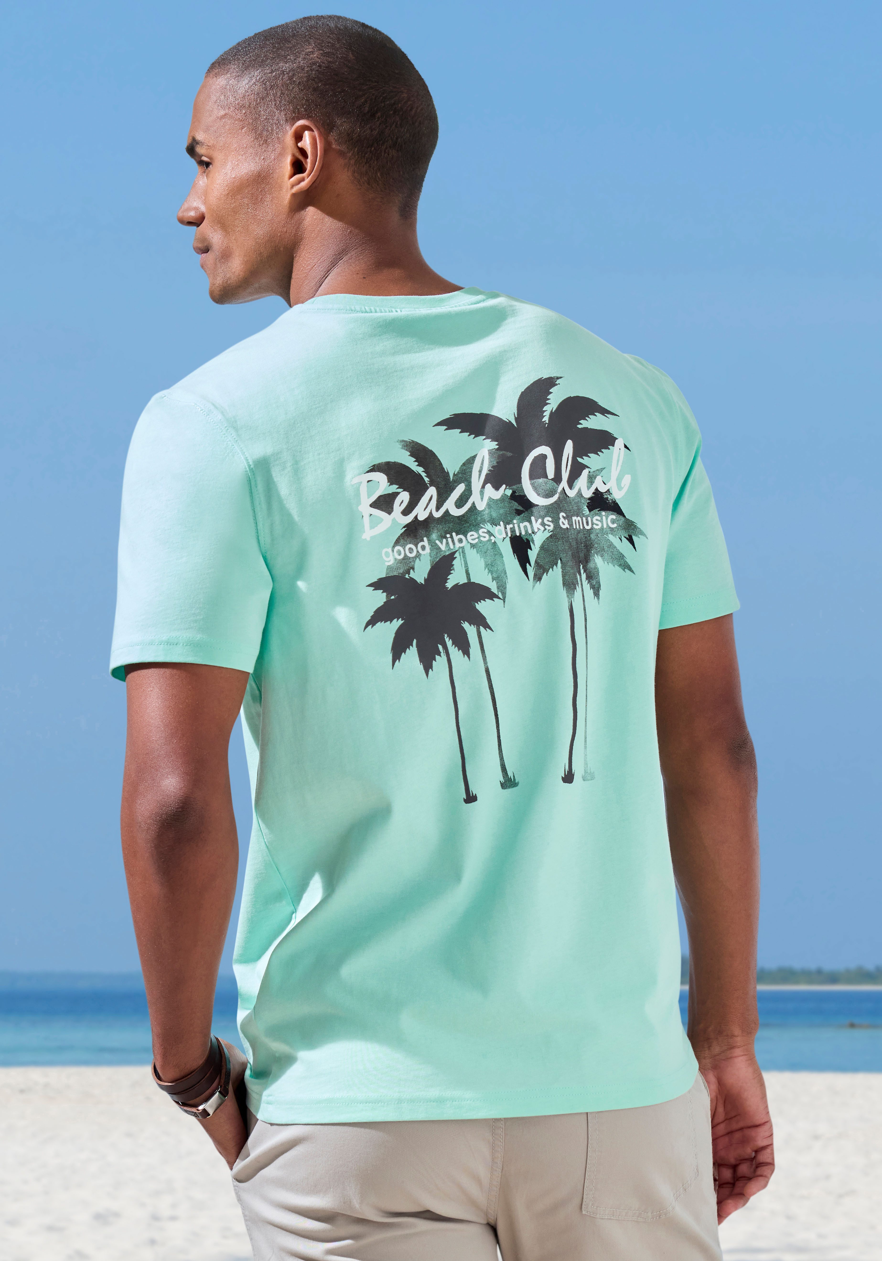 Beachtime T-shirt Met grote print op de rug